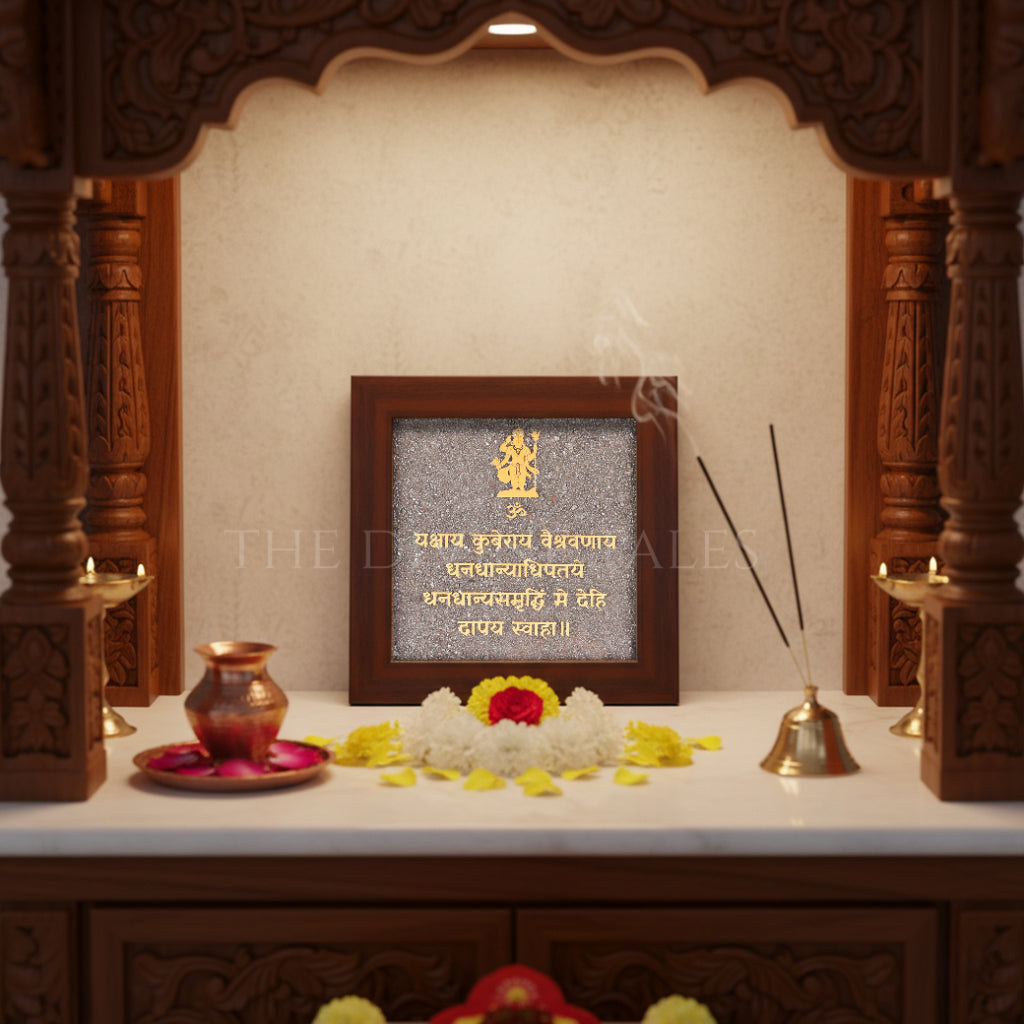 Pyrite Kuber Mantra Frame