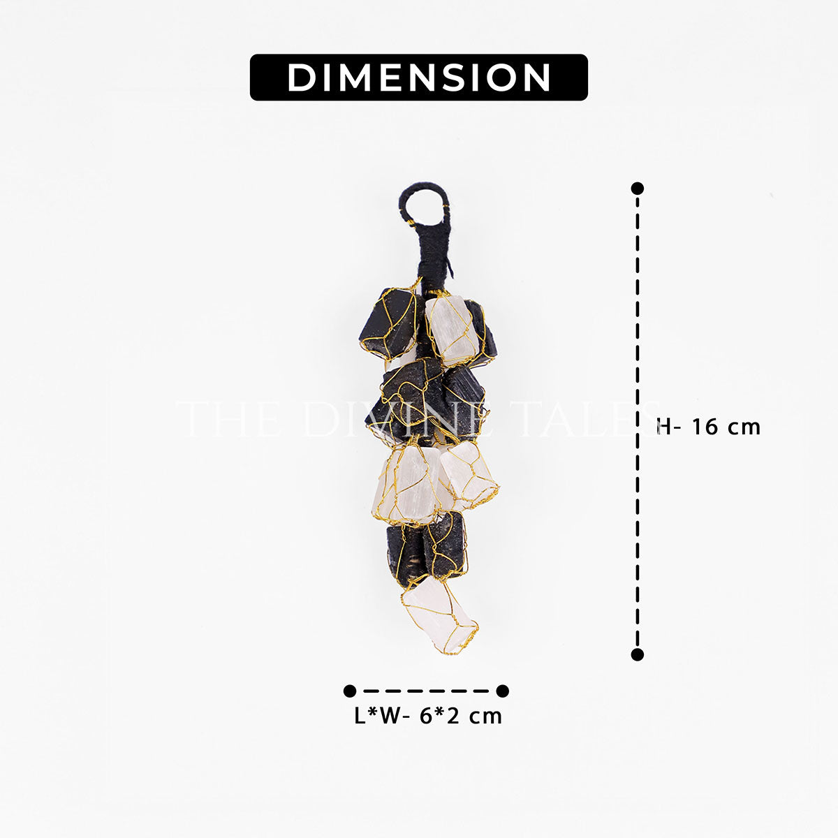 Black Tourmaline & Selenite Hanging Charm
