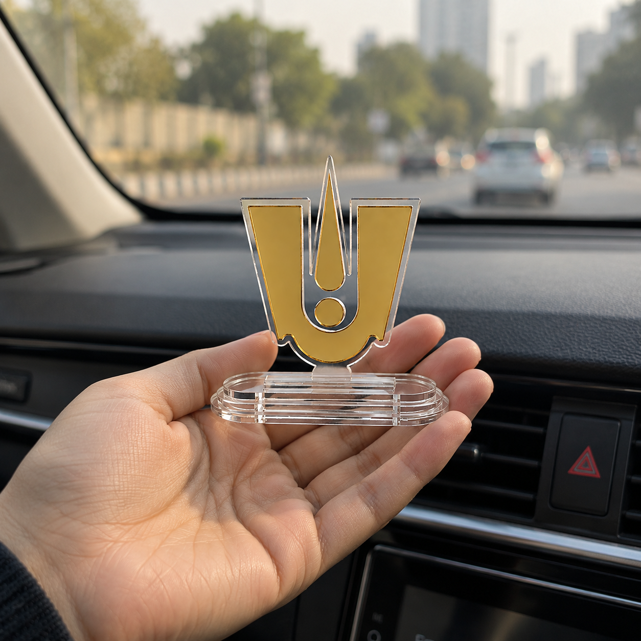 Vaishnav Tilak Acrylic Car Dashboard