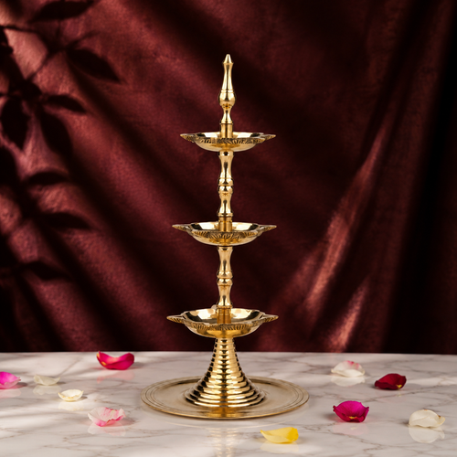 Brass 3- Layer Kerala Diya