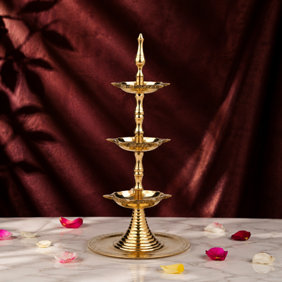 Brass 3- Layer Kerala Diya