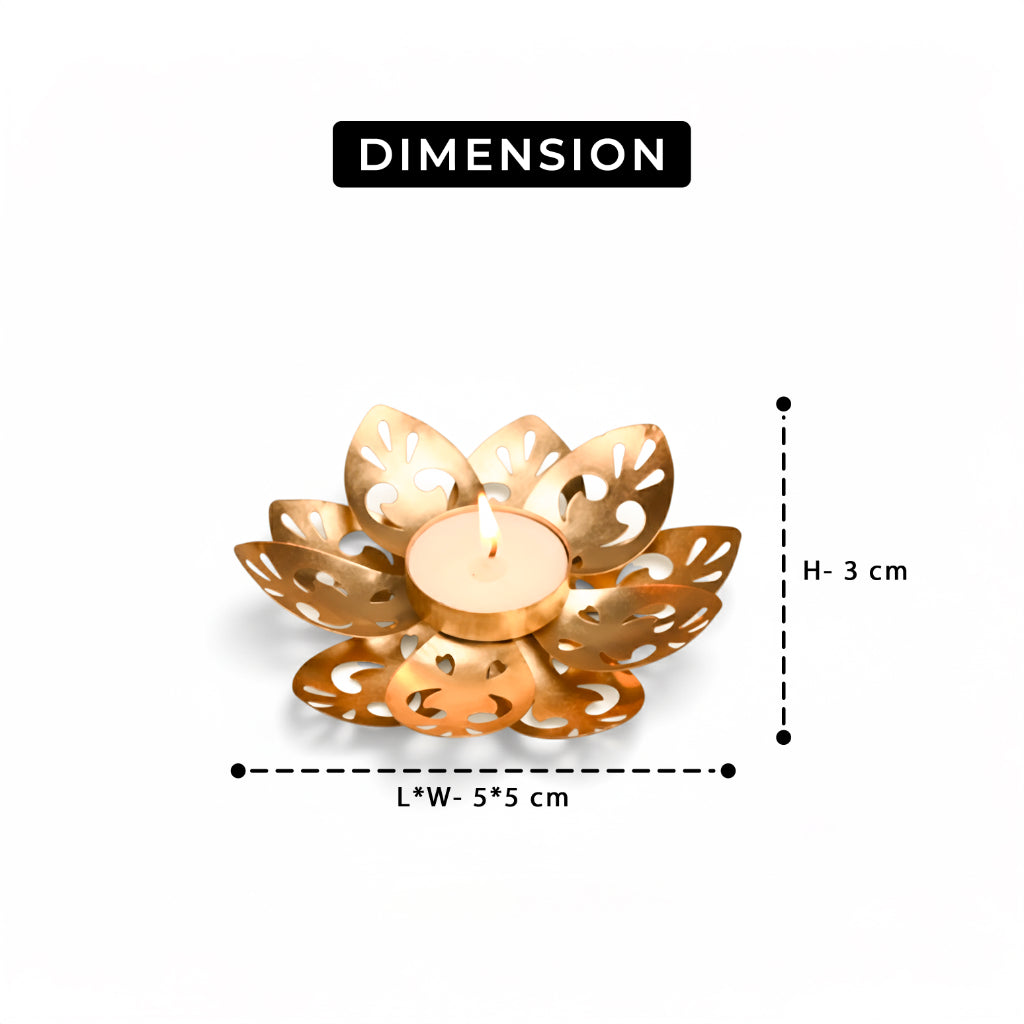 Waterlilly Brass Candle Holder