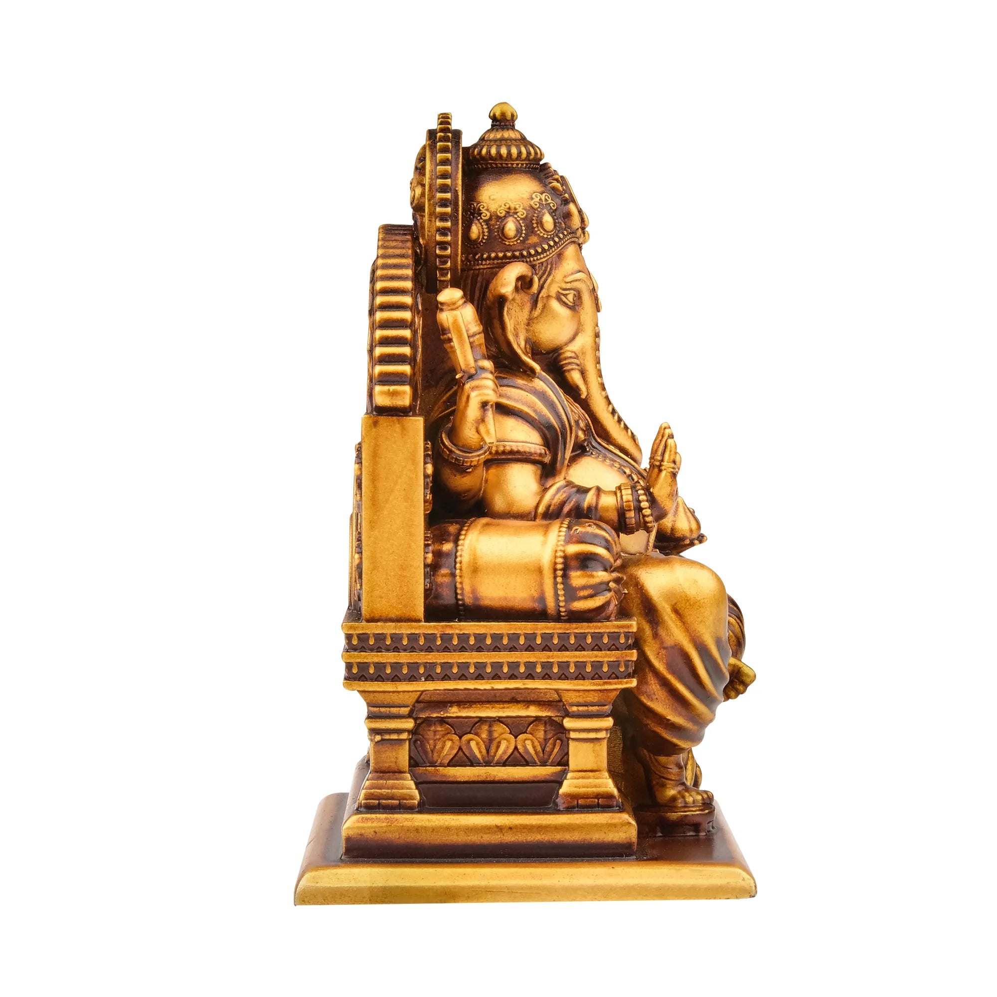 Lalitasana Ganesha Idol – Antique Finish Symbol of Divine Grace