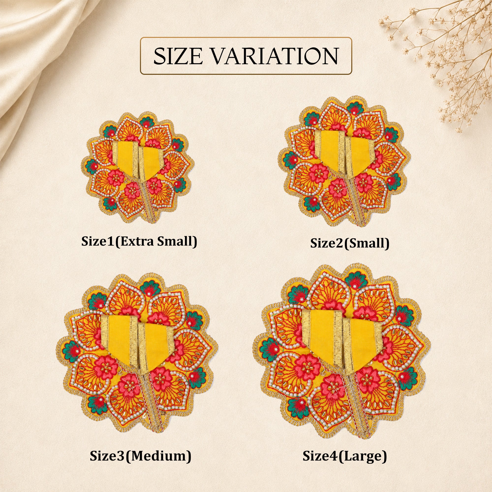 Floral Yellow Laddu Gopal Dress