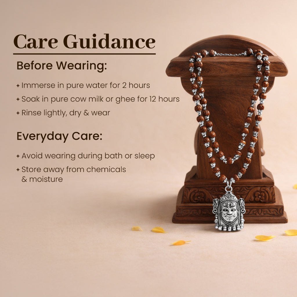 Mahakaal Shakti Rudraksha Cap Mala – Divine Protection Necklace