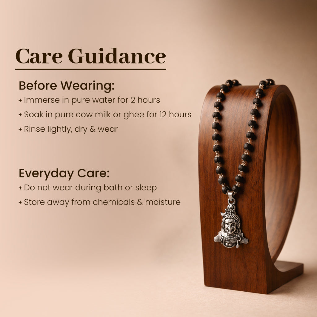 Karungali cap mala with shiv locket