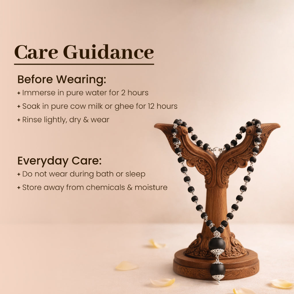 Pure Karungali Cap Mala – Single Bead Energy Necklace