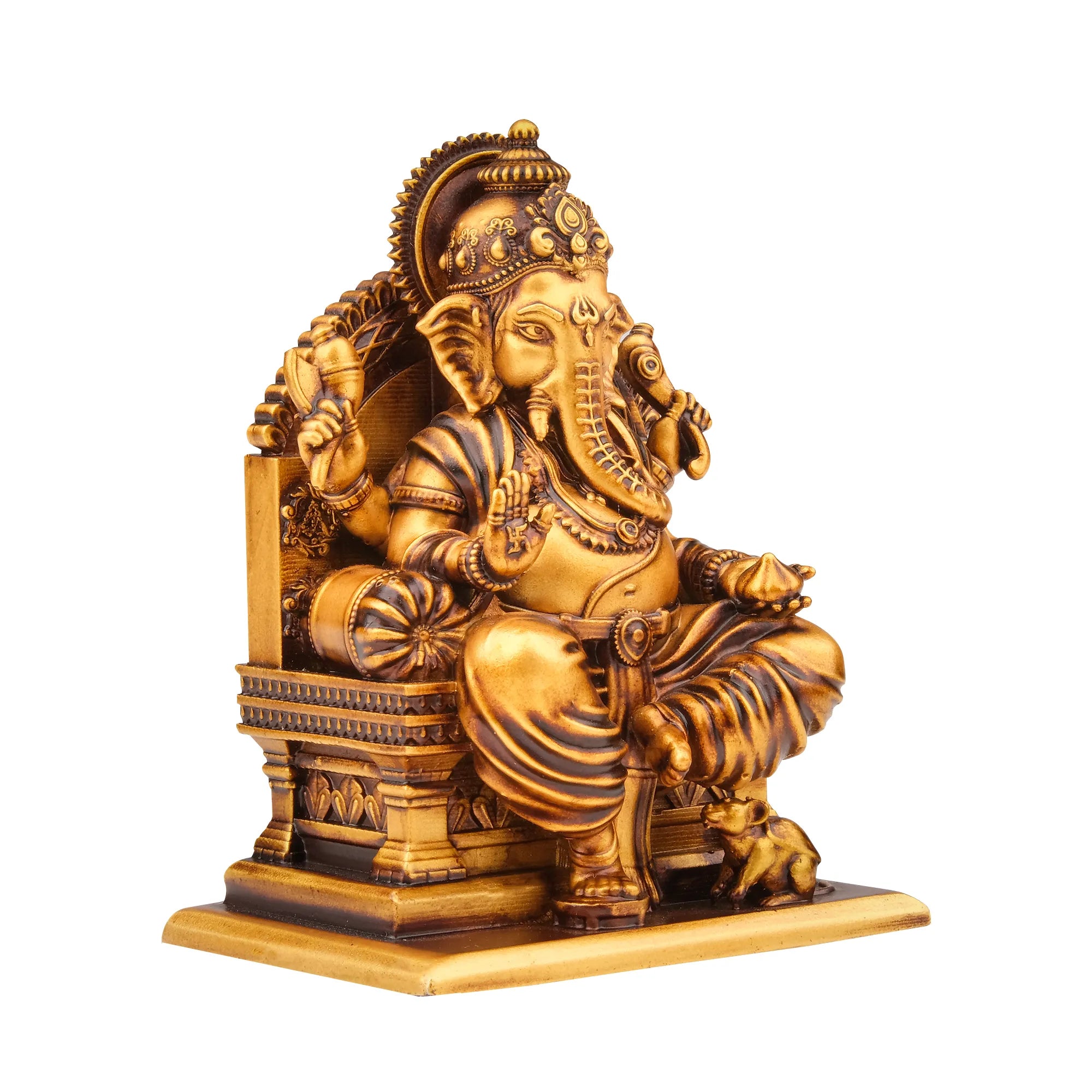Lalitasana Ganesha Idol – Antique Finish Symbol of Divine Grace