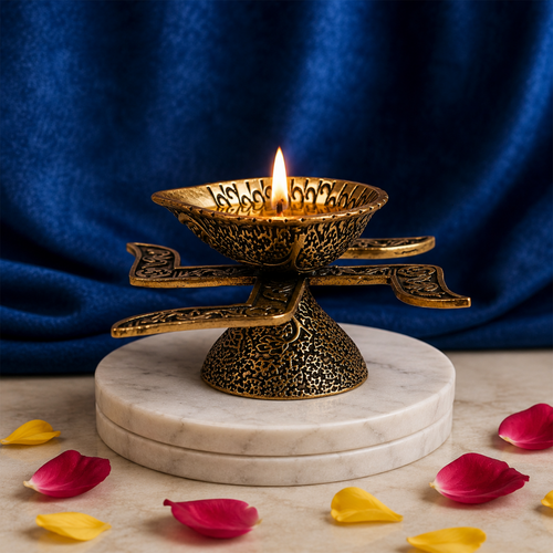 Antique Swastik Brass Diya