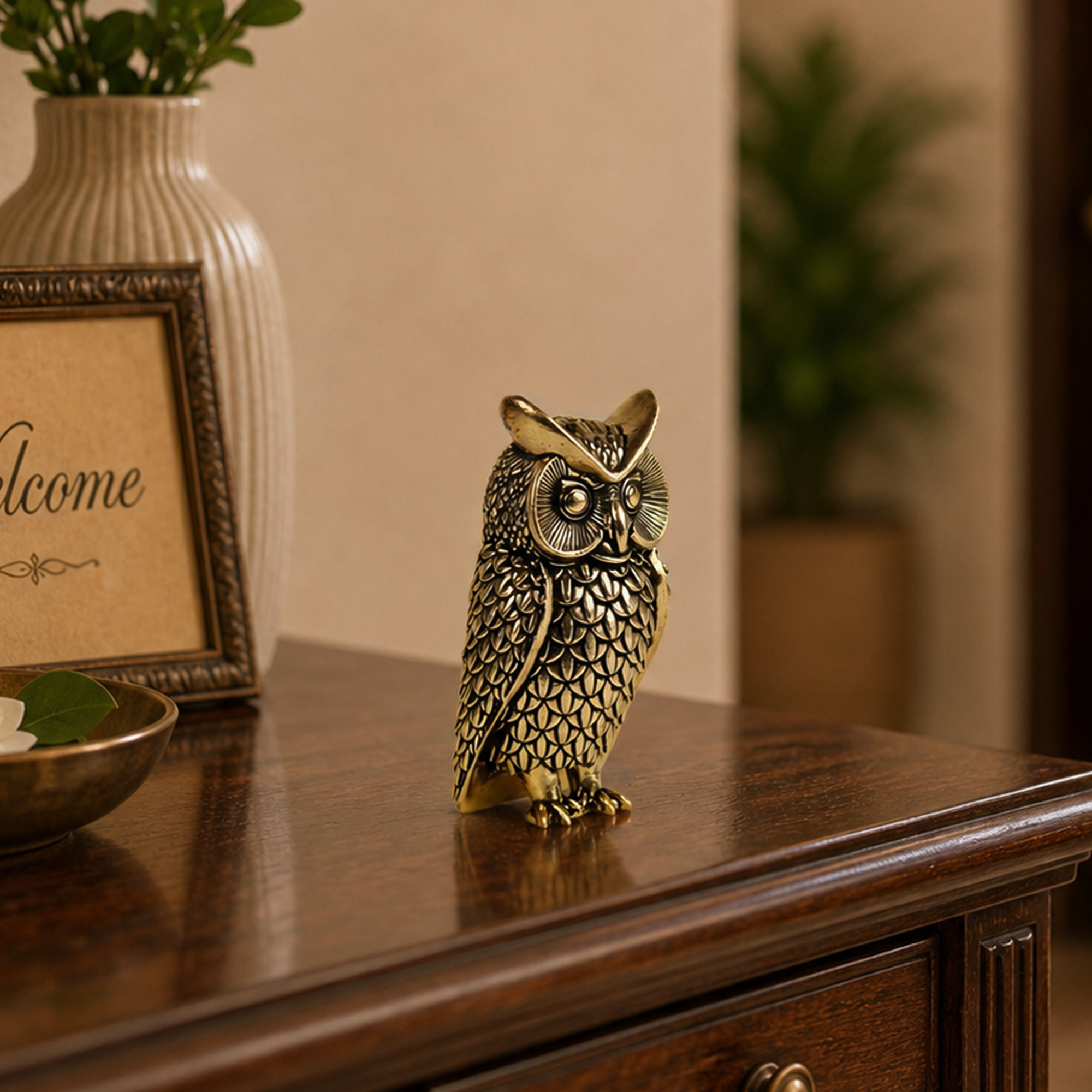 Prosperity Owl: Vastu Brass Idol
