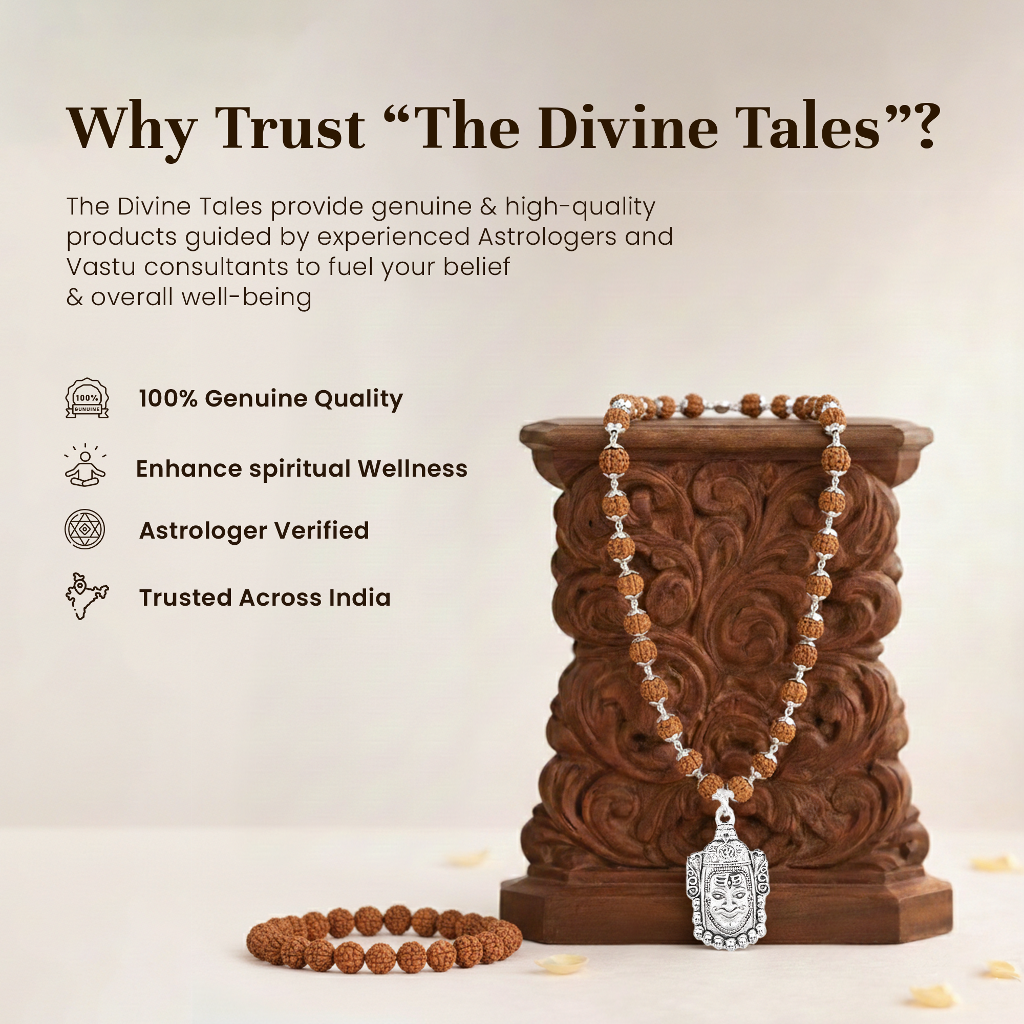 Mahakaal Shakti Rudraksha Cap Mala & 5 Mukhi Rudraksha Bracelet Combo