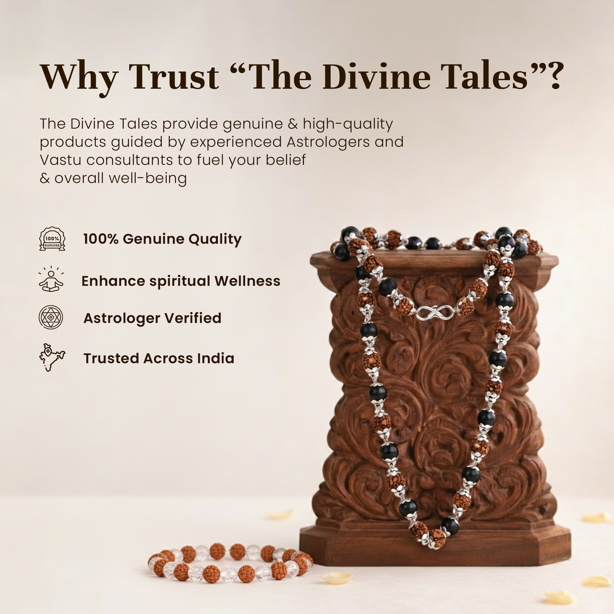 Shiv Shakti Karungali & Rudraksha Cap Mala & Rudraksha Sphatik Bracelet Combo