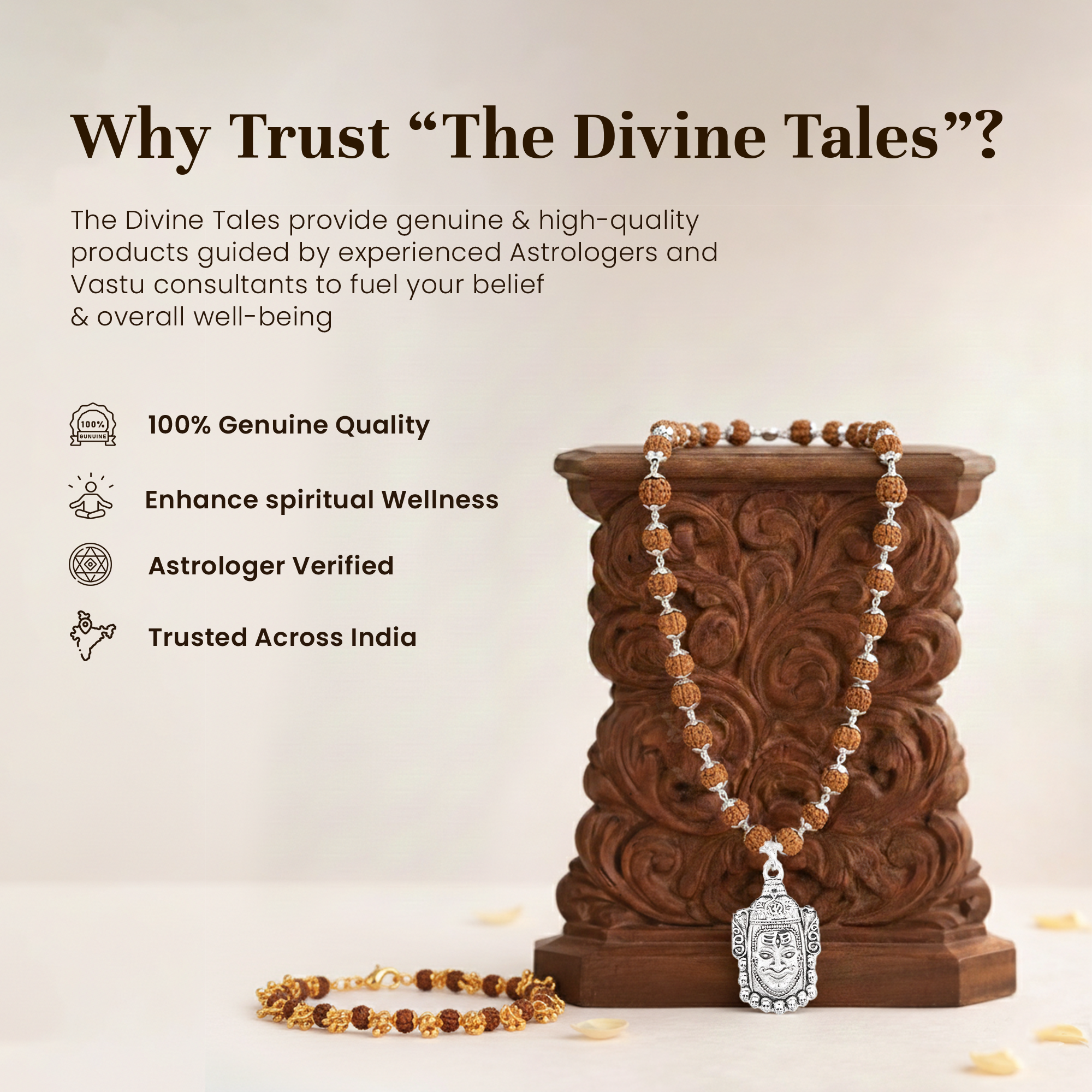 Mahakaal Shakti Rudraksha Cap Mala & Raksha Rudraksha Charm Bracelet Combo