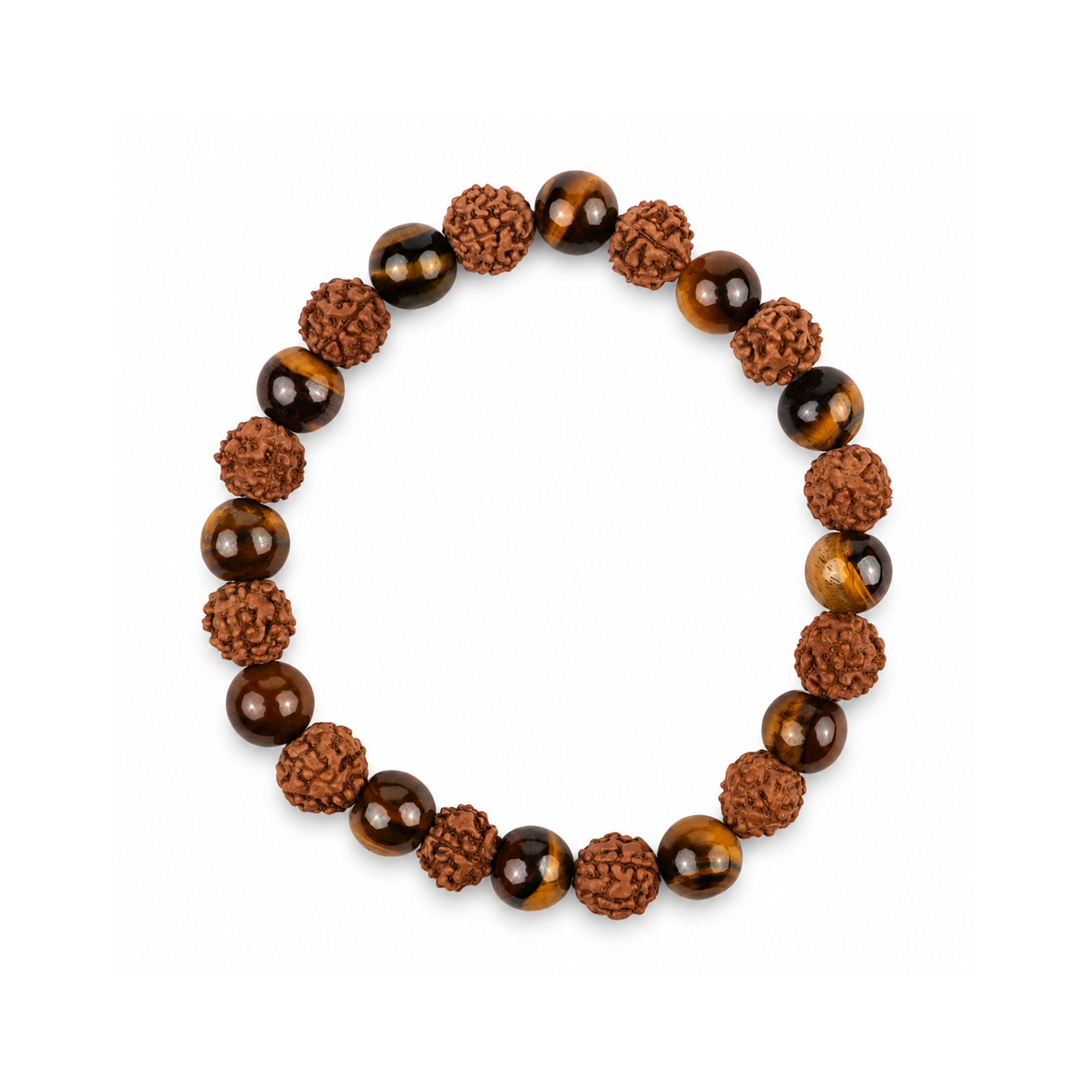 Rudraksha & Tiger Eye Bead Bracelet