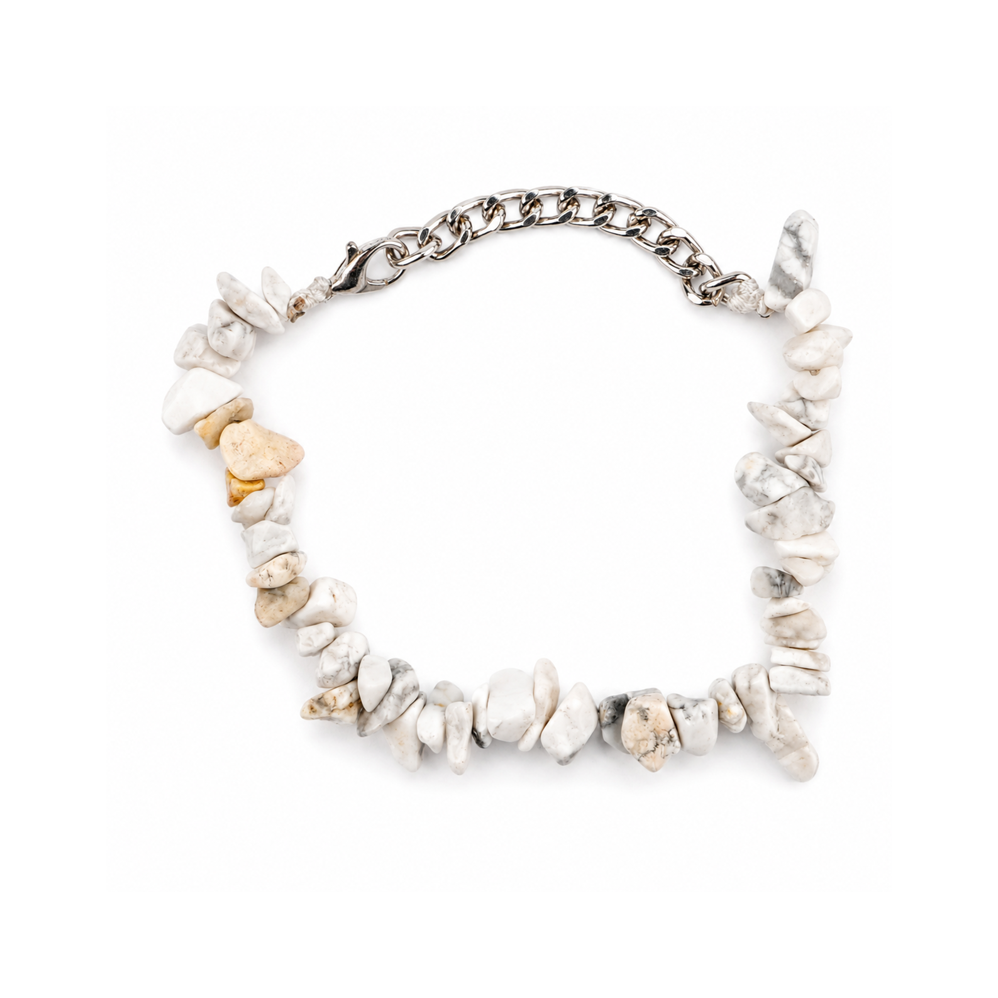 White Howlite Chip Stone Bracelet