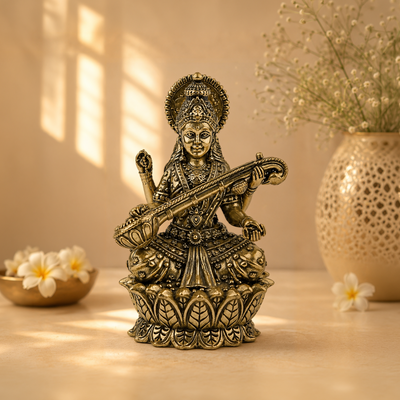 Divya Saraswati Brass Idol