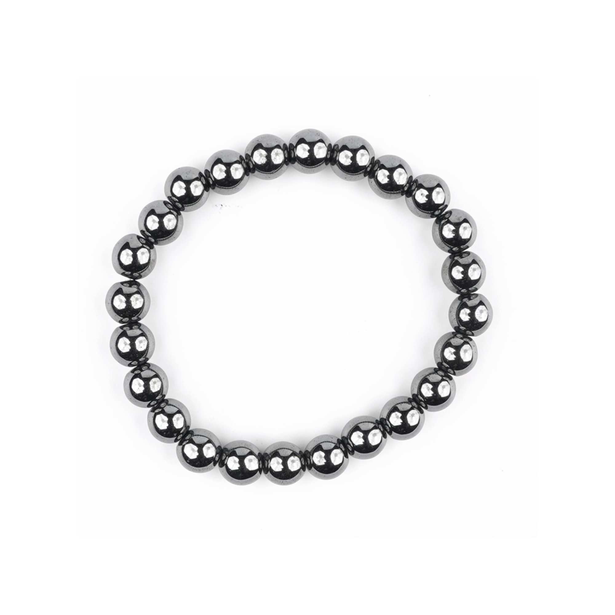 Grey Hematite Gemstone Bead Bracelet