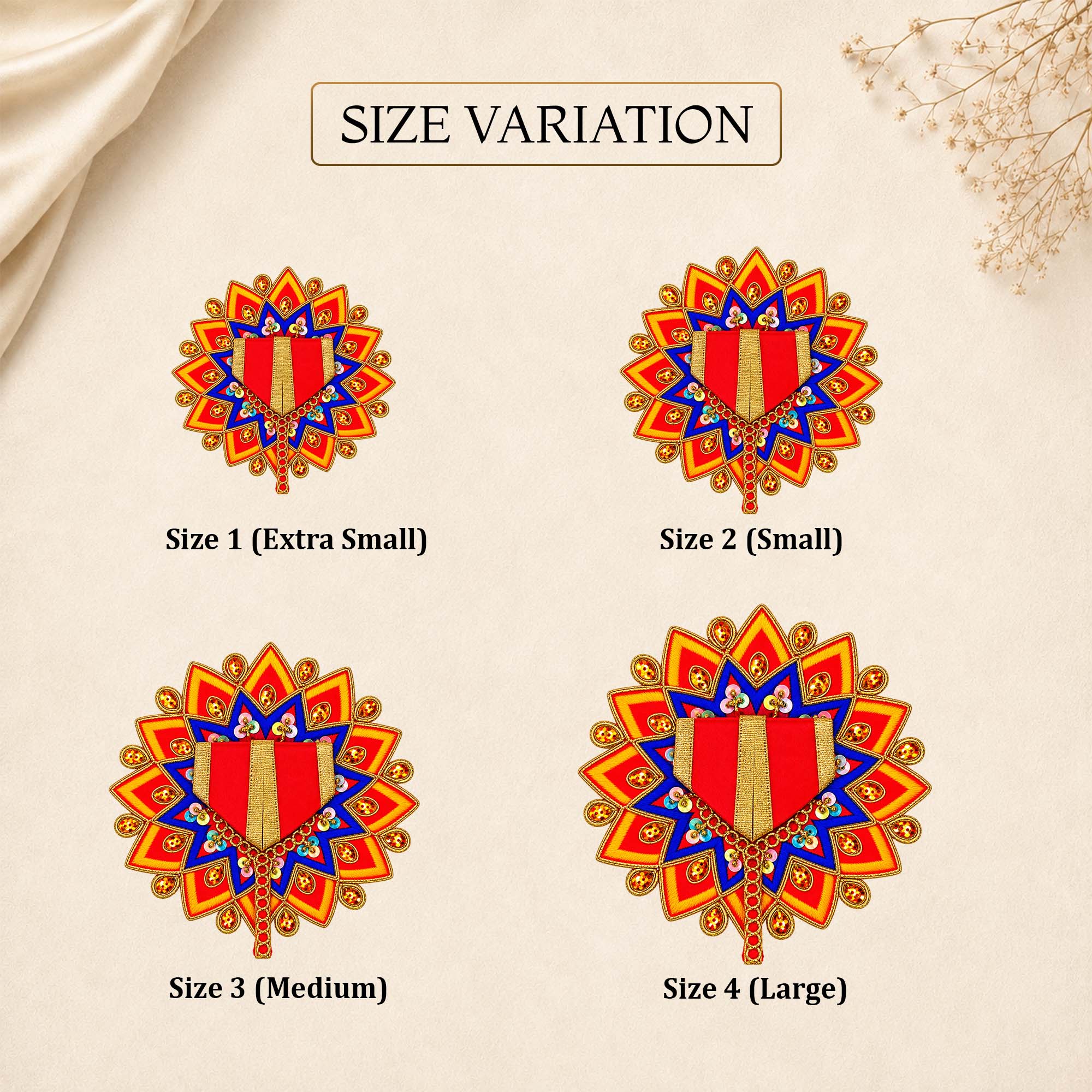 Floral Red-Blue Laddu Gopal Dress