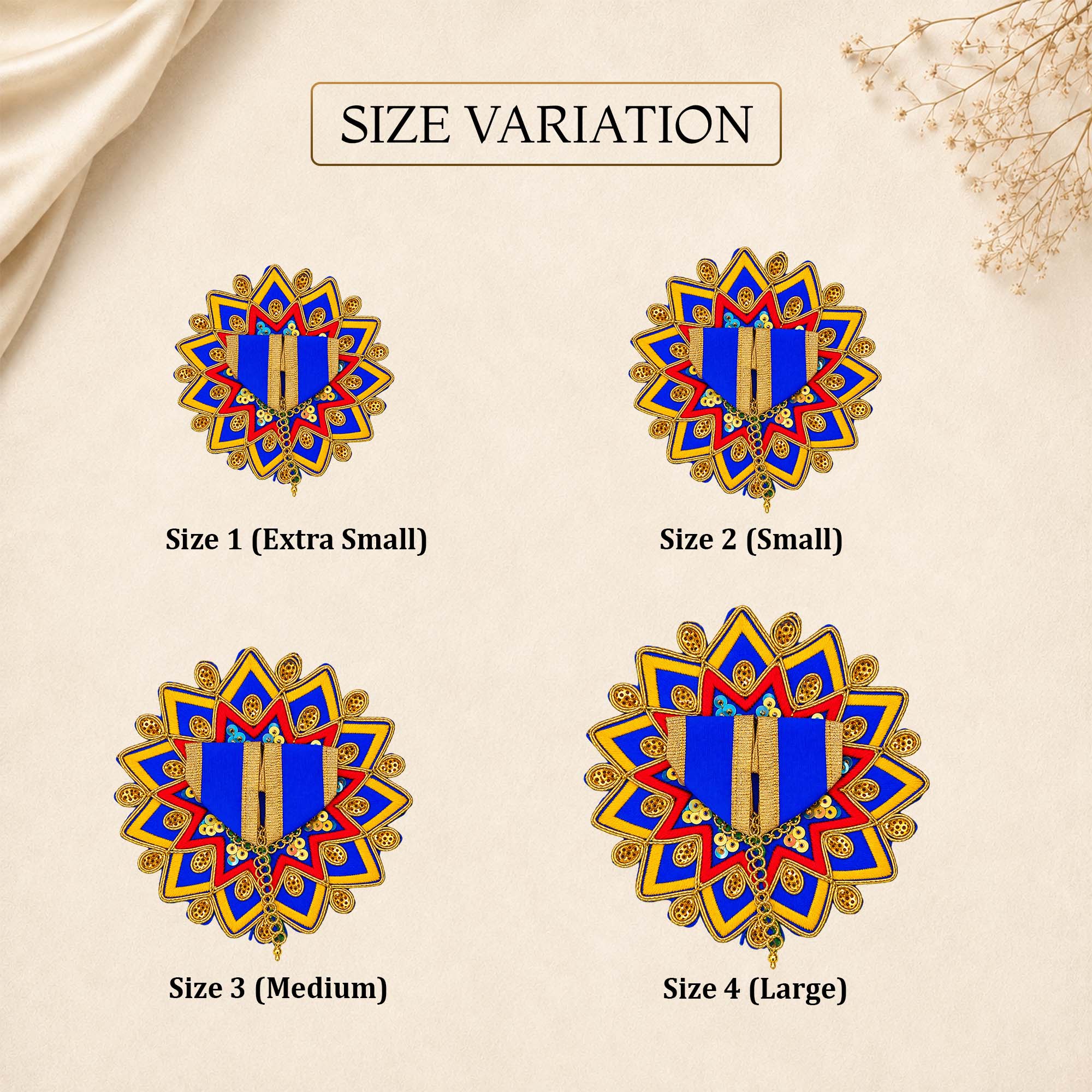 Floral Blue-Red Laddu Gopal Dress
