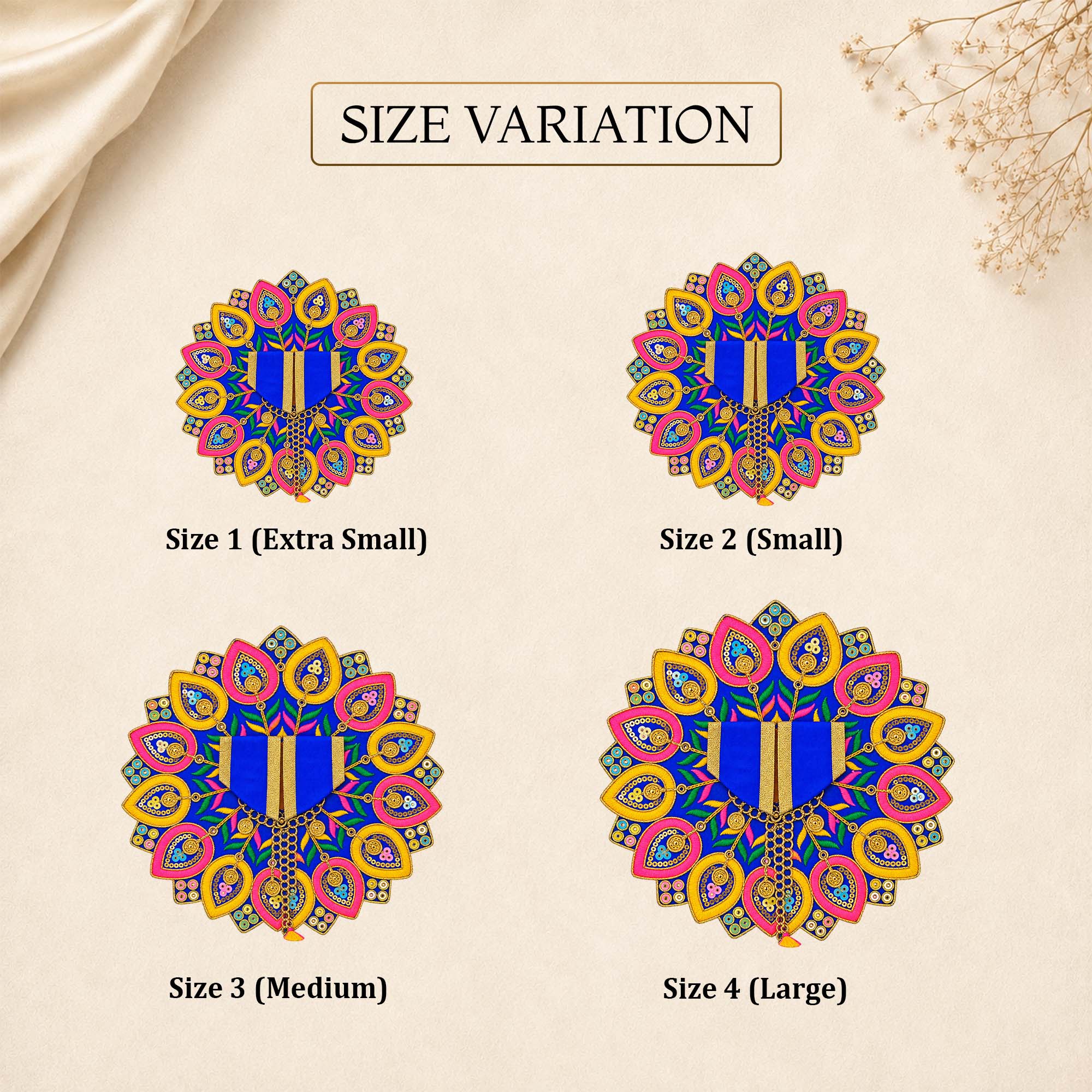 Floral Blue Laddu Gopal Dress