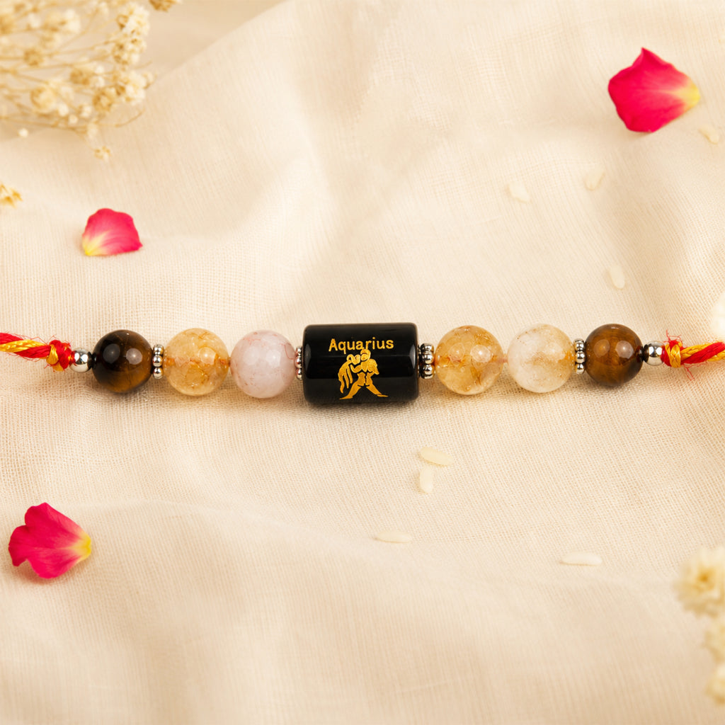 Beaded Aquarius Zodiac Rakhi