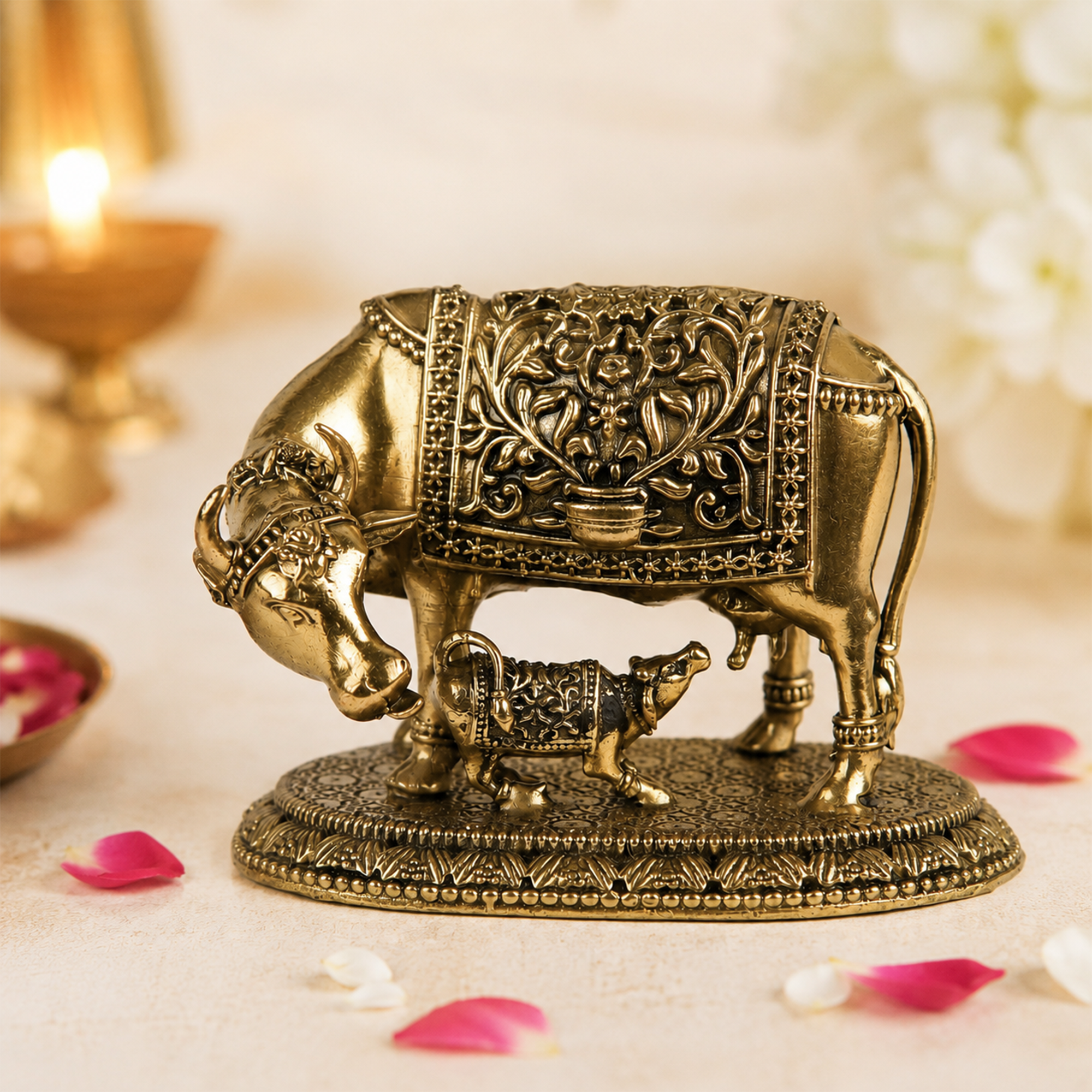 Kamdhenu Gau Mata Brass Murti