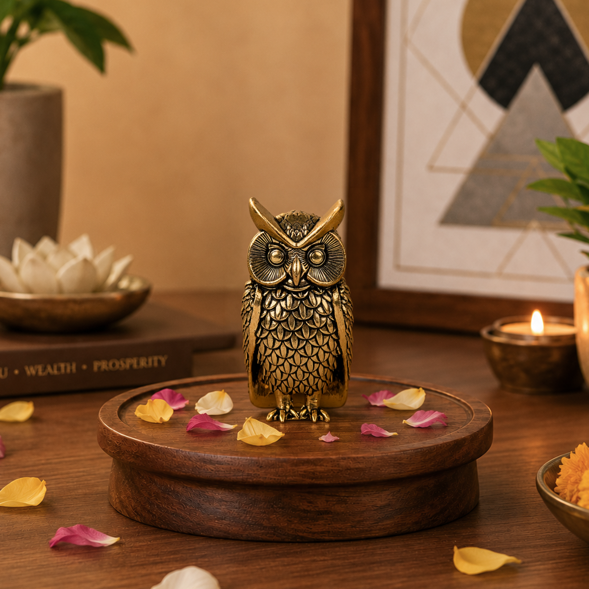 Prosperity Owl: Vastu Brass Idol