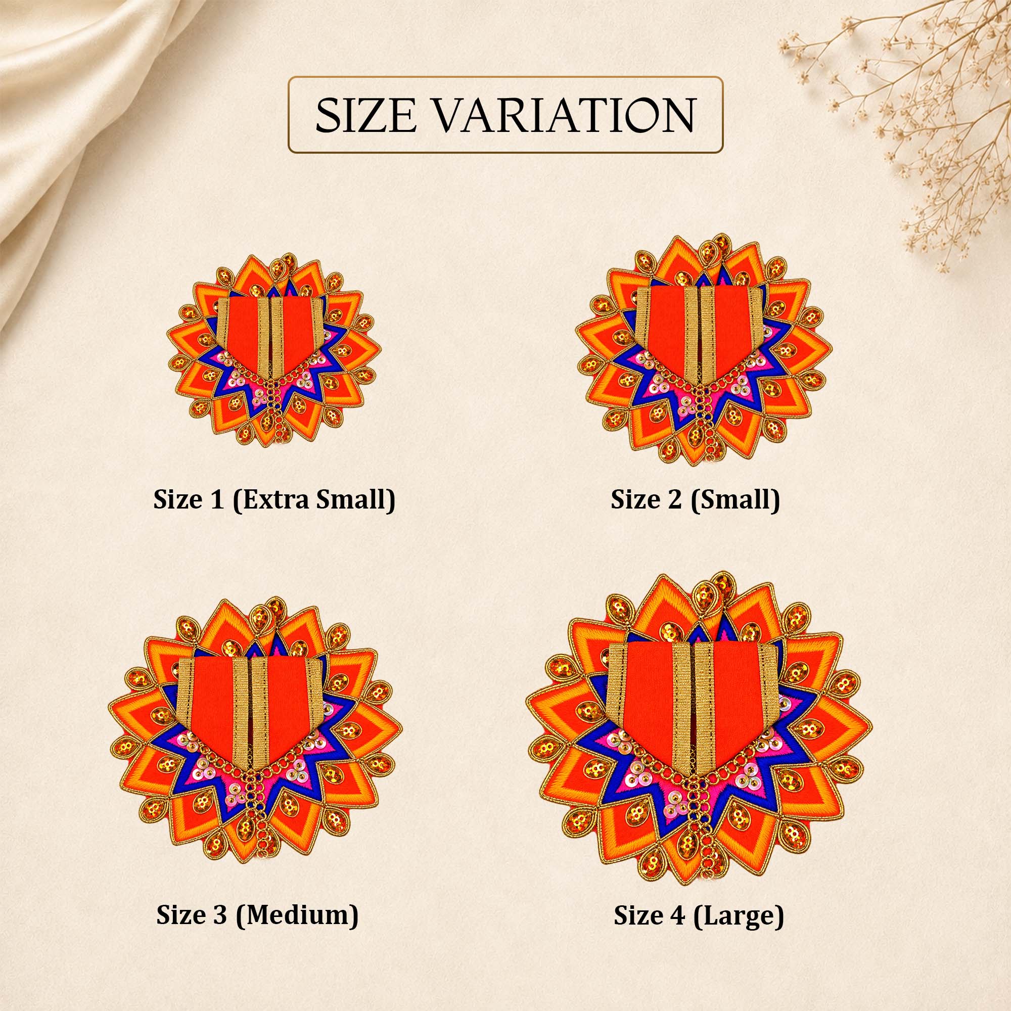 Floral Orange Laddu Gopal Dress