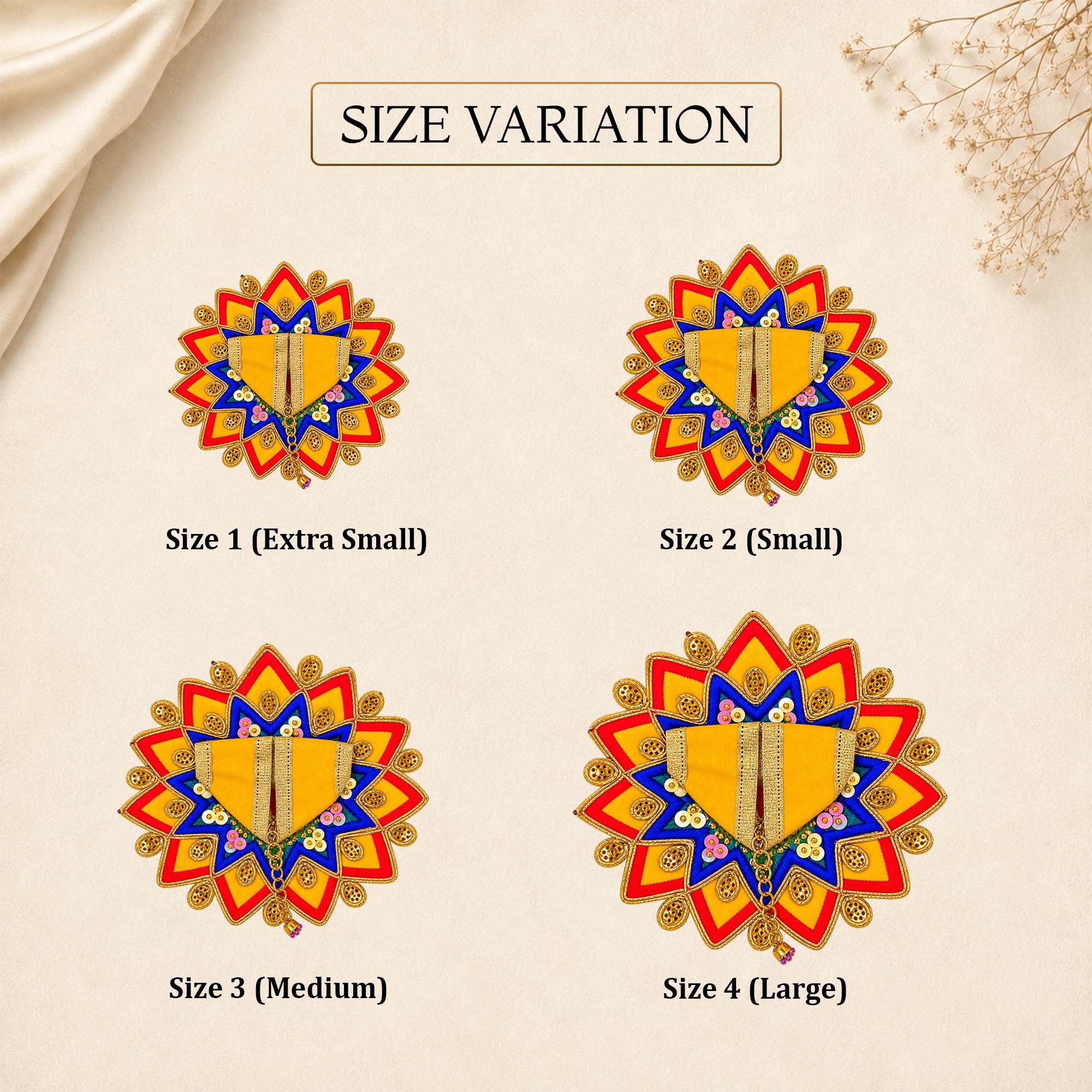 Floral Yellow-Orange Laddu Gopal Dress