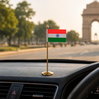 Indian Flag with Brass Base