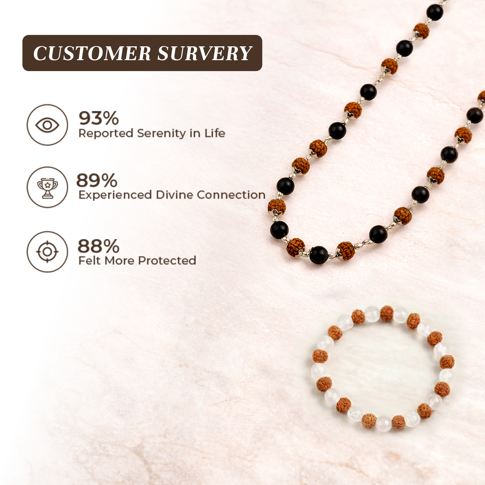 Shiv Shakti Karungali & Rudraksha Cap Mala & Rudraksha Sphatik Bracelet Combo