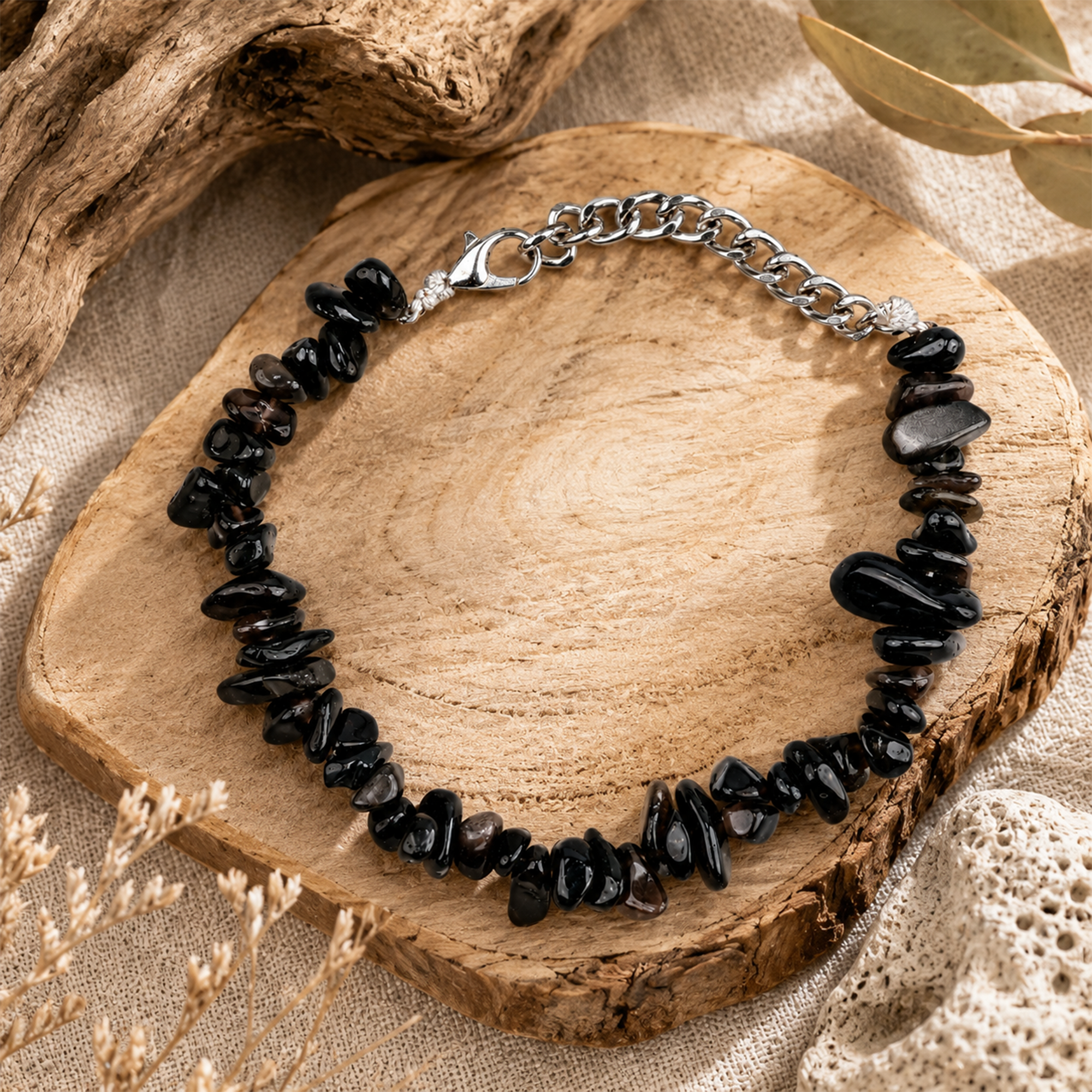 Black Tourmaline Stone  Bracalet
