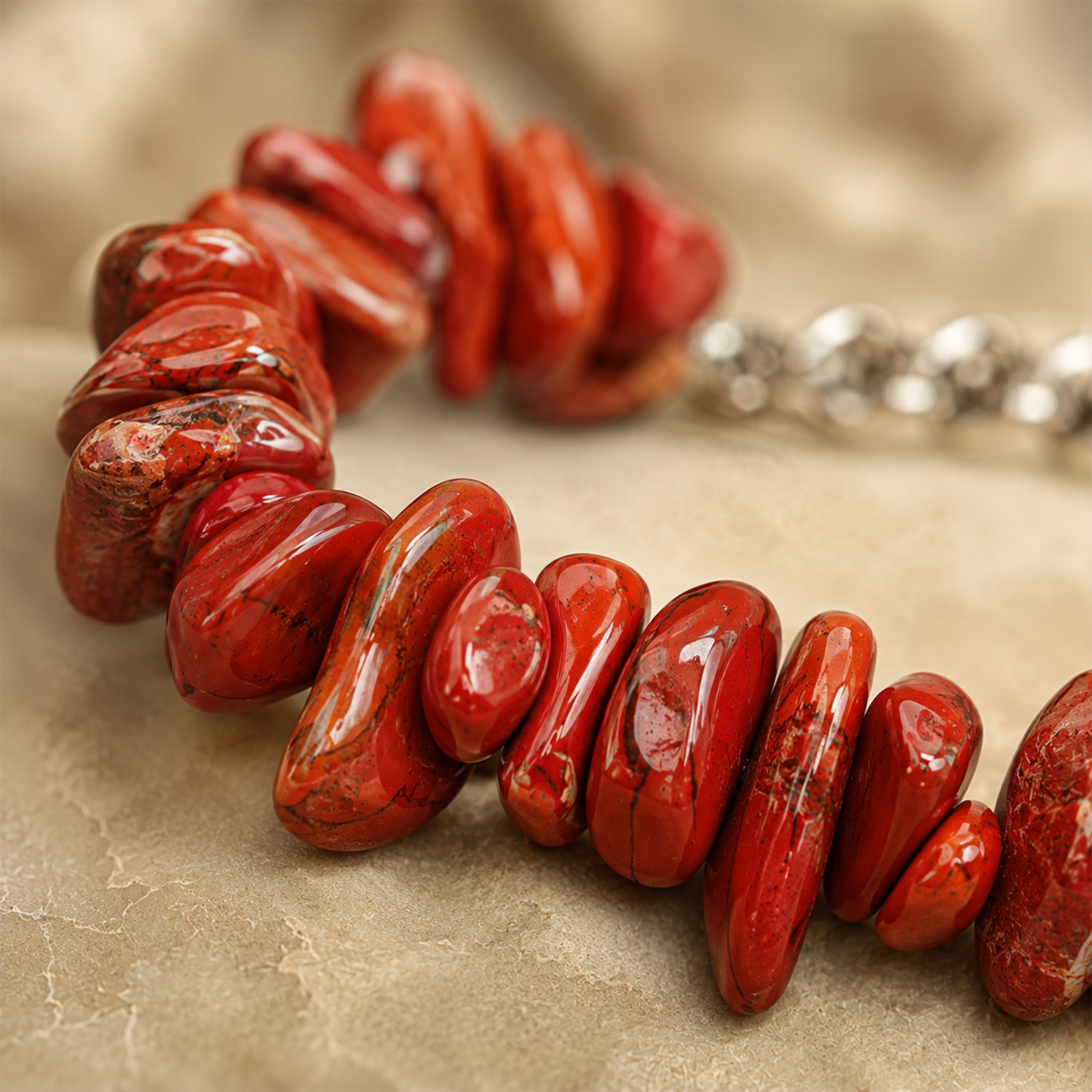 Red Jasper Chip Stone Bracelet