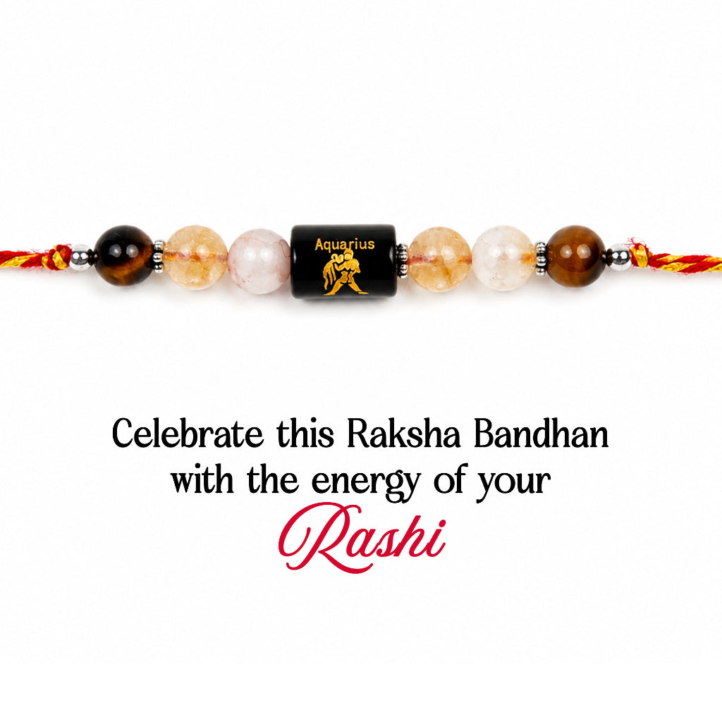 Beaded Aquarius Zodiac Rakhi