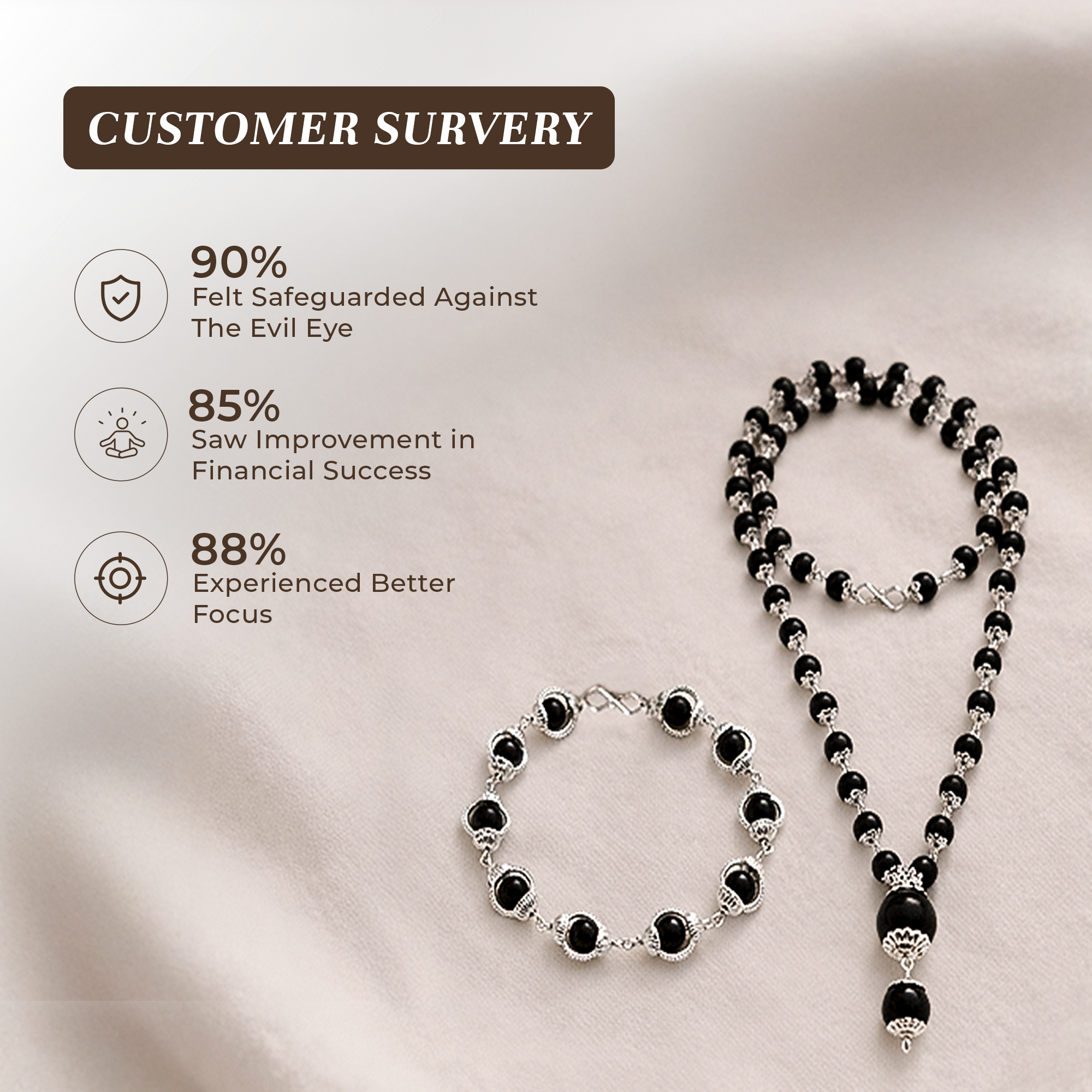 Karungali Cap Mala with Single Karungali Bead & Karungali Malai Bracelet Combo