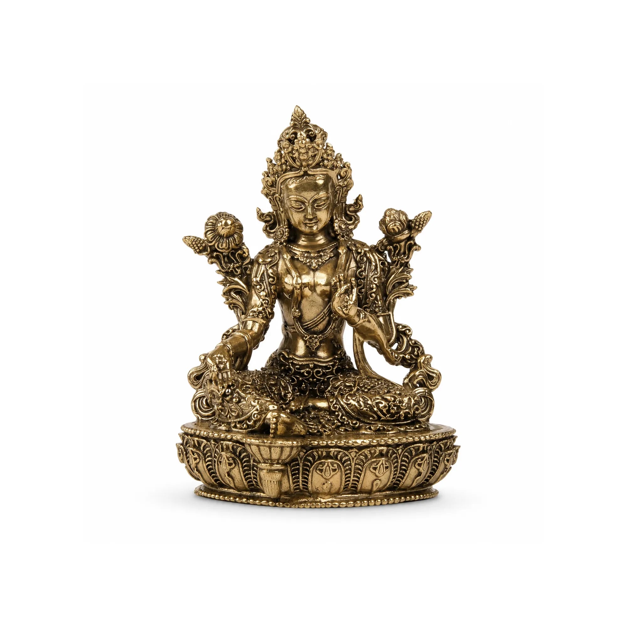 Goddess Green Tara Brass Statue