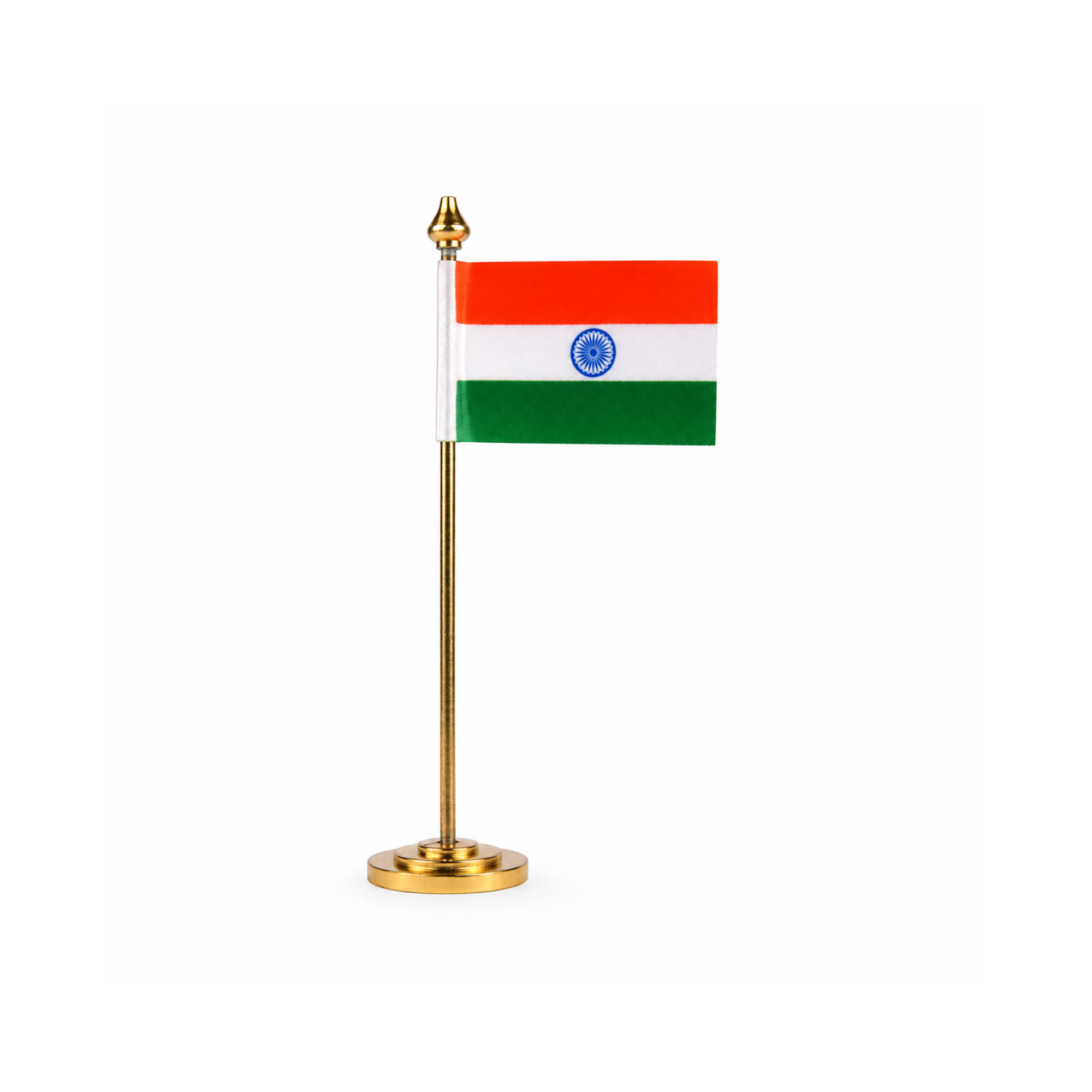 Indian Flag with Brass Base