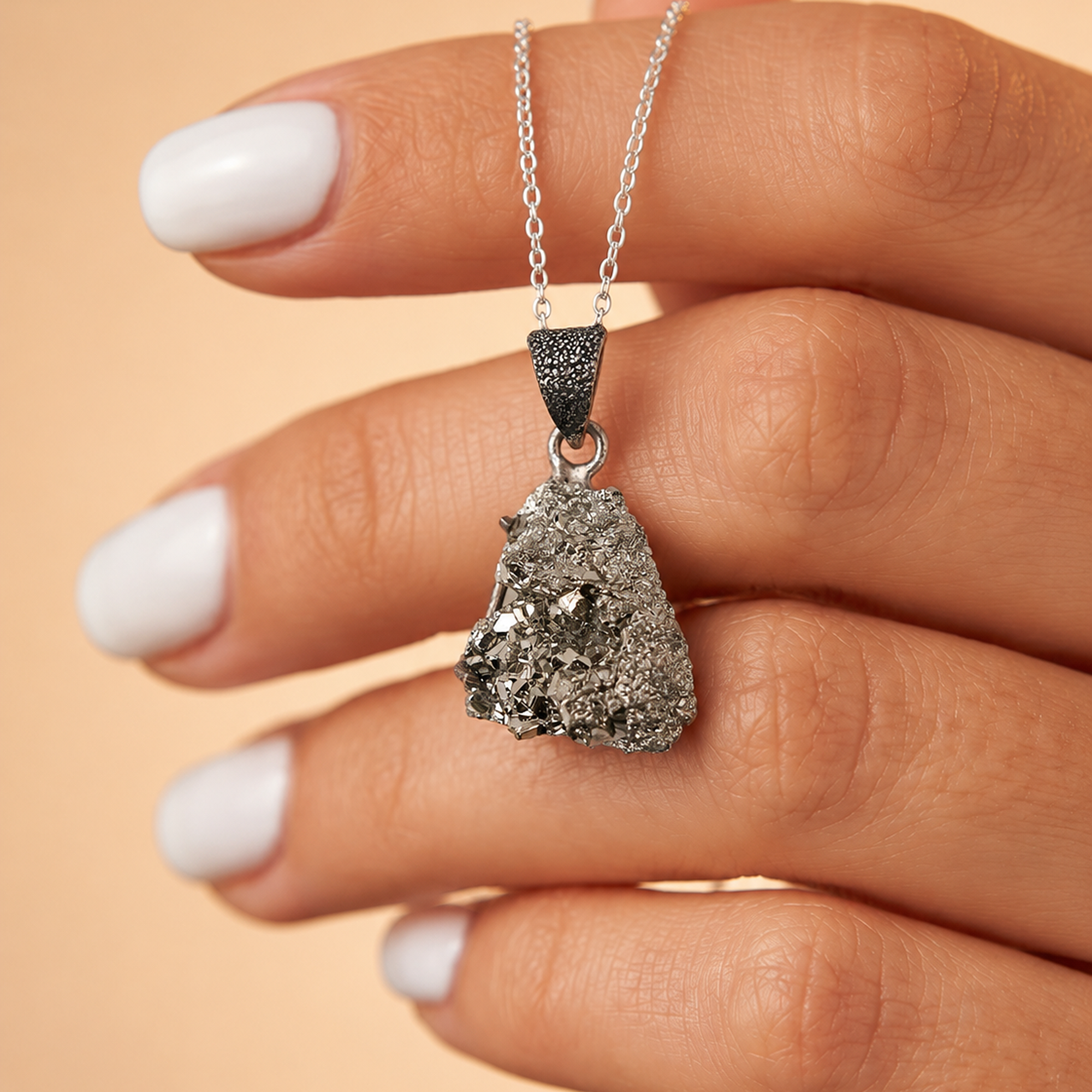Raw Pyrite Cluster Locket