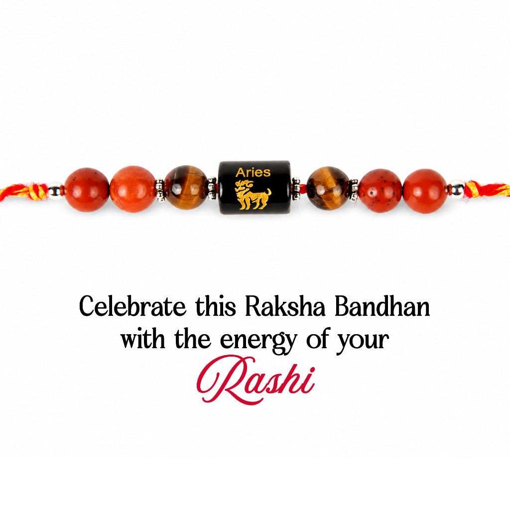 Beaded Aries Zodiac Rakhi