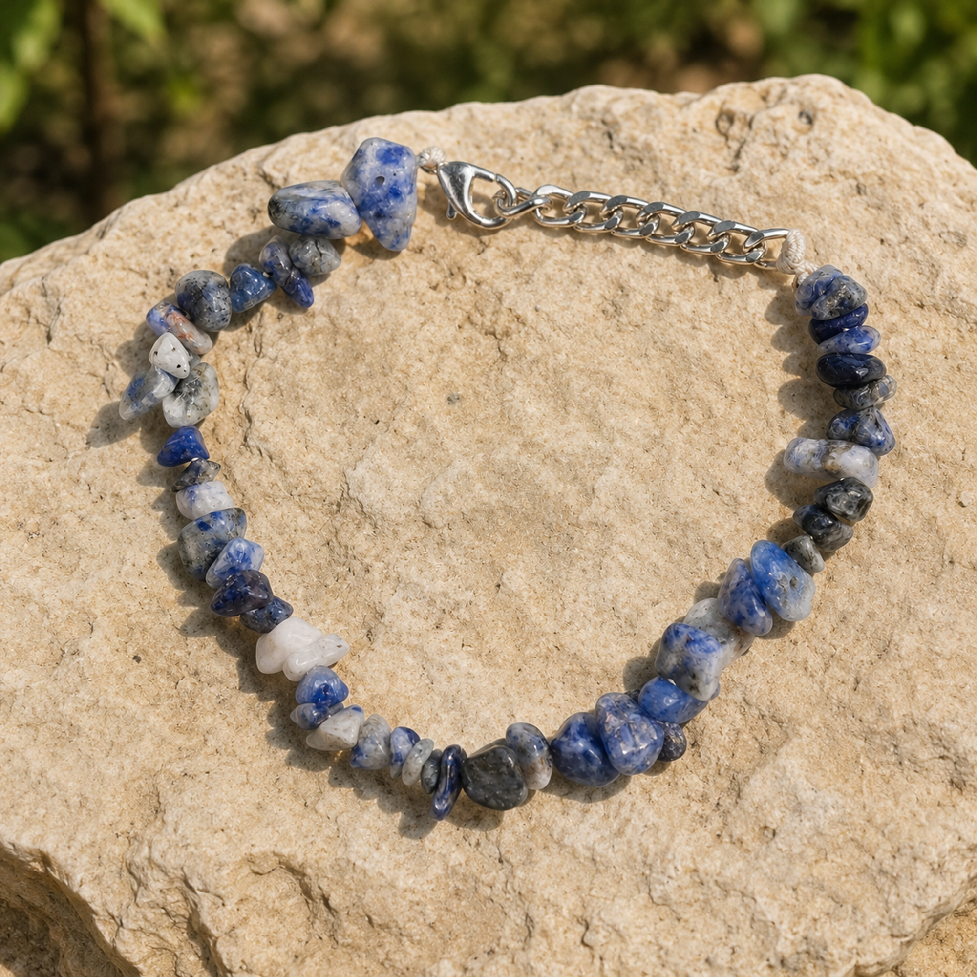 Blue Sodalite Chip Bracelet