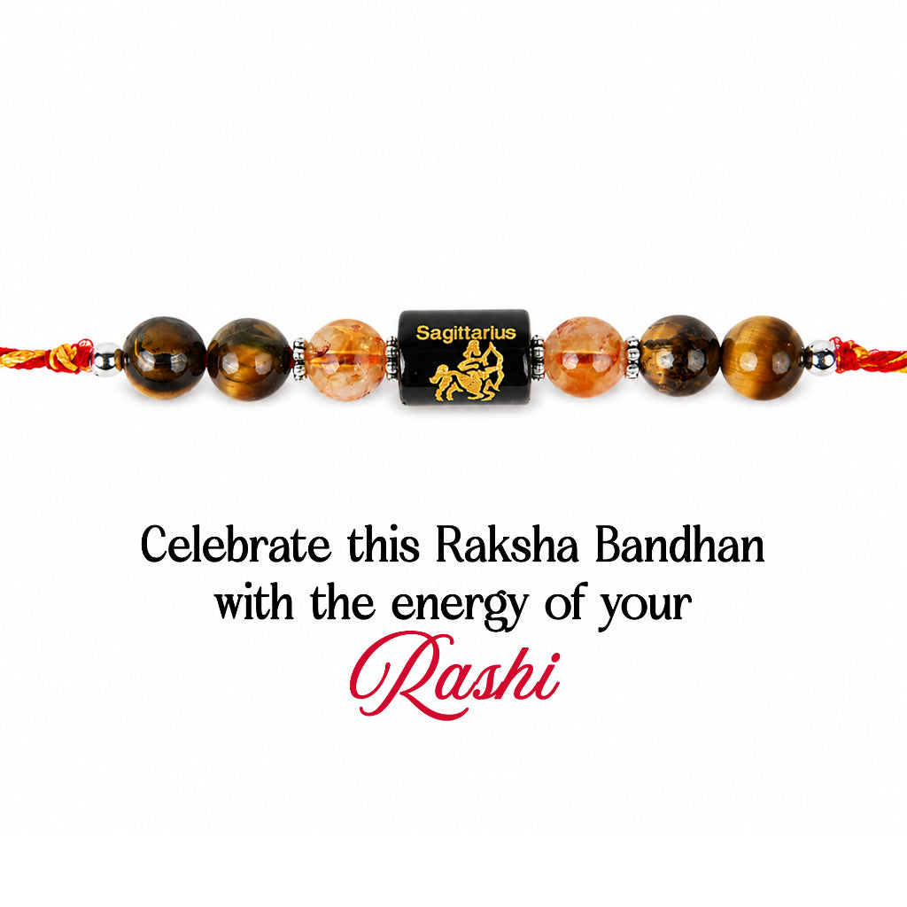 Beaded Sagittarius Zodiac Rakhi