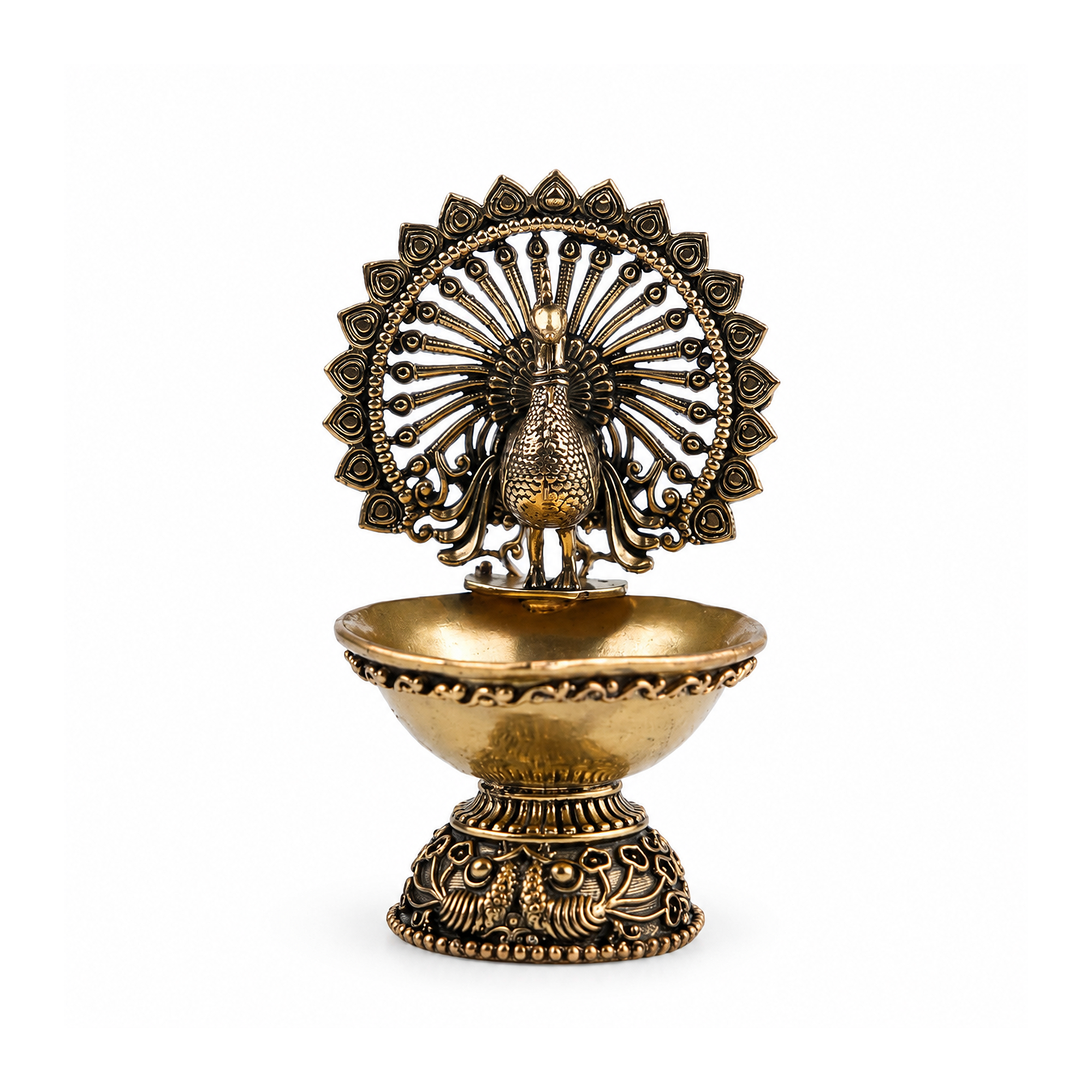 Peacock Brass Diya