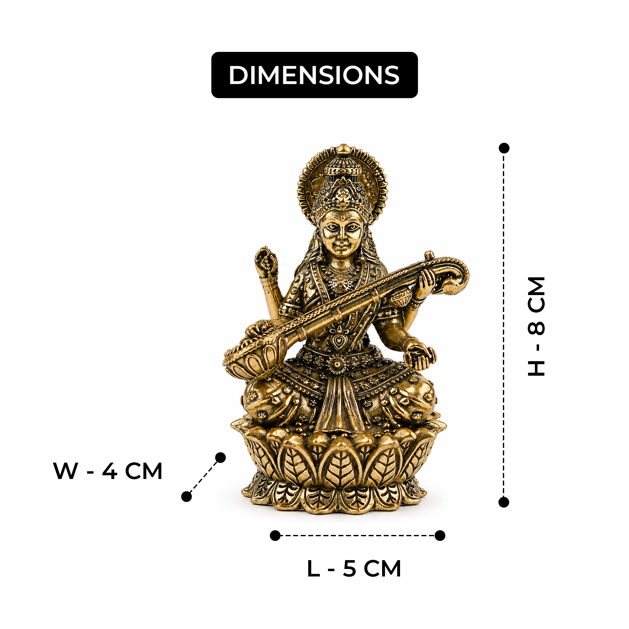 Divya Saraswati Brass Idol