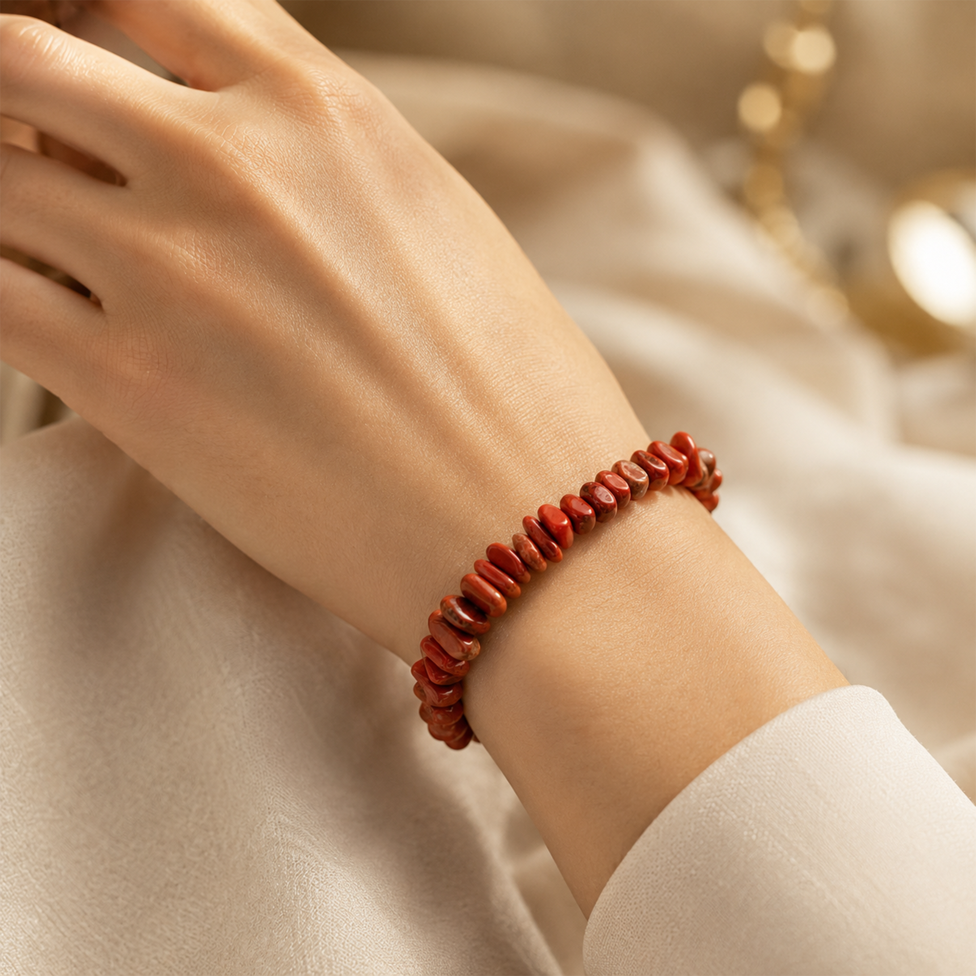 Red Jasper Chip Stone Bracelet