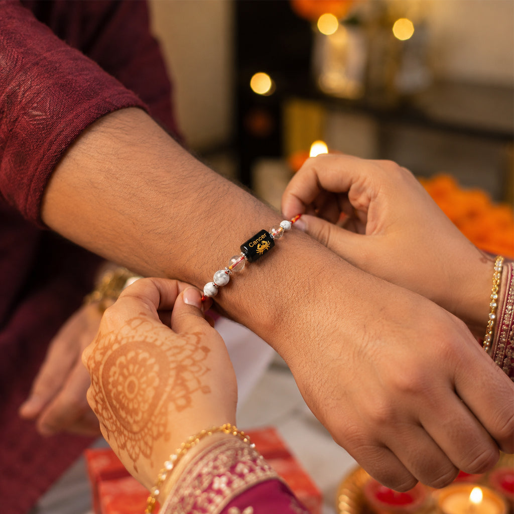 Beaded  Cancer Zodiac Rakhi