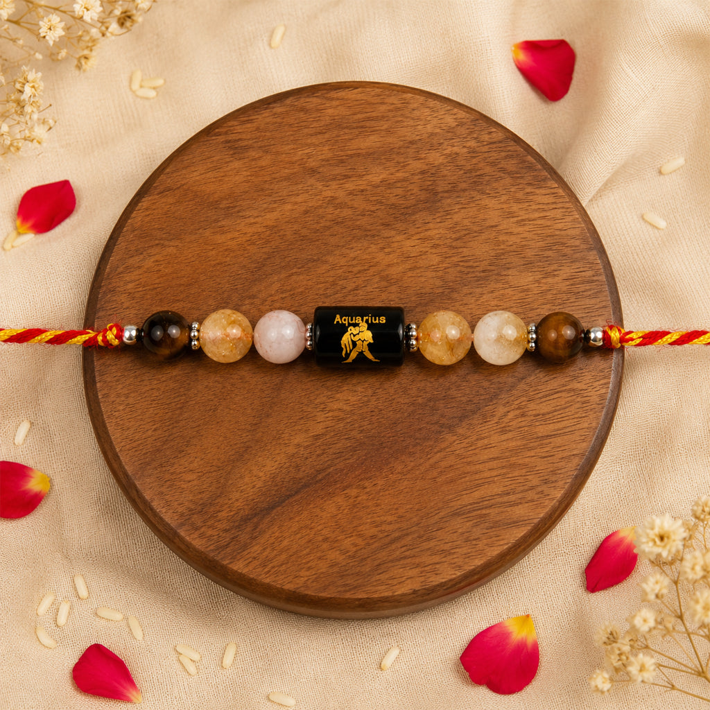 Beaded Aquarius Zodiac Rakhi
