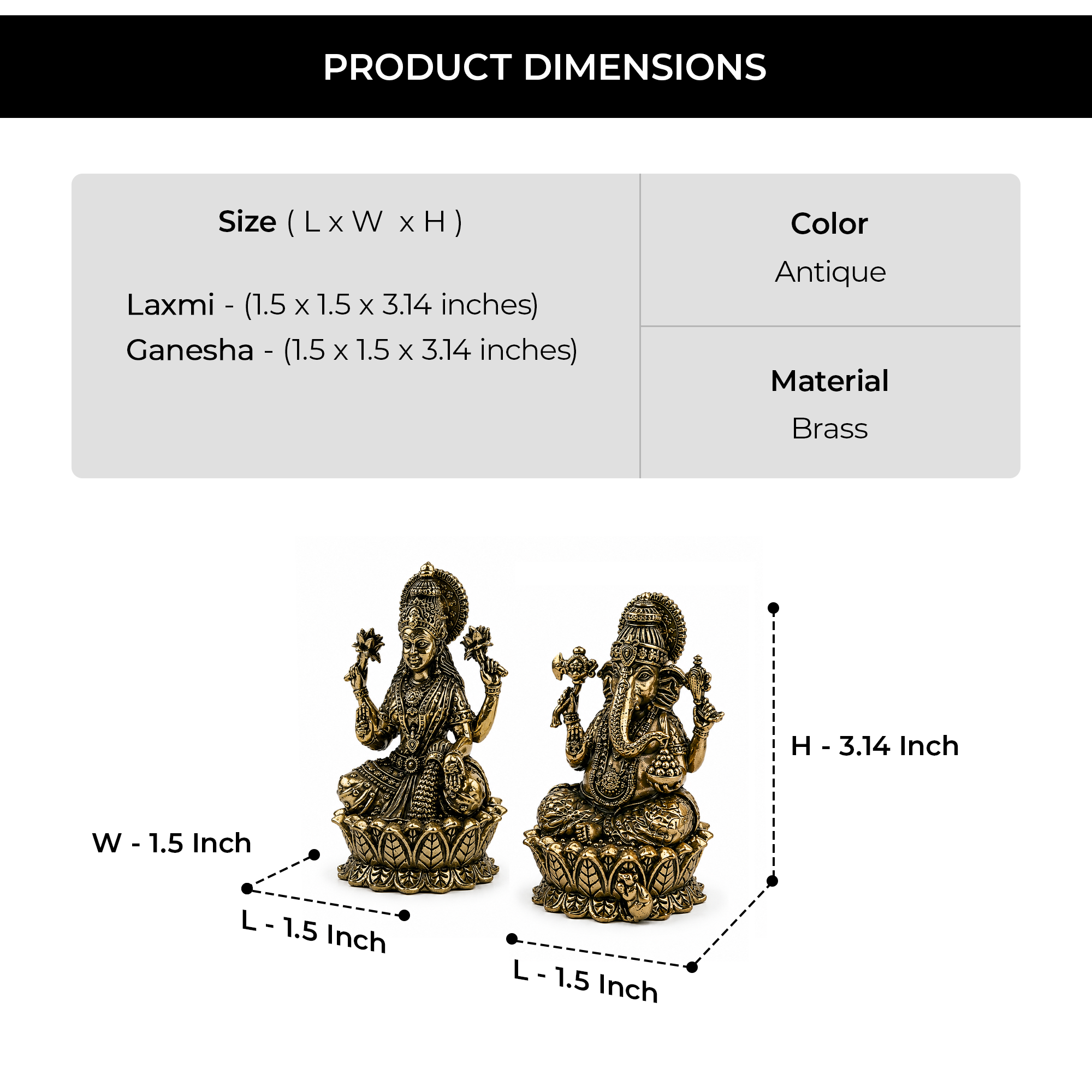 Divine Laxmi Ganesha Brass Idol
