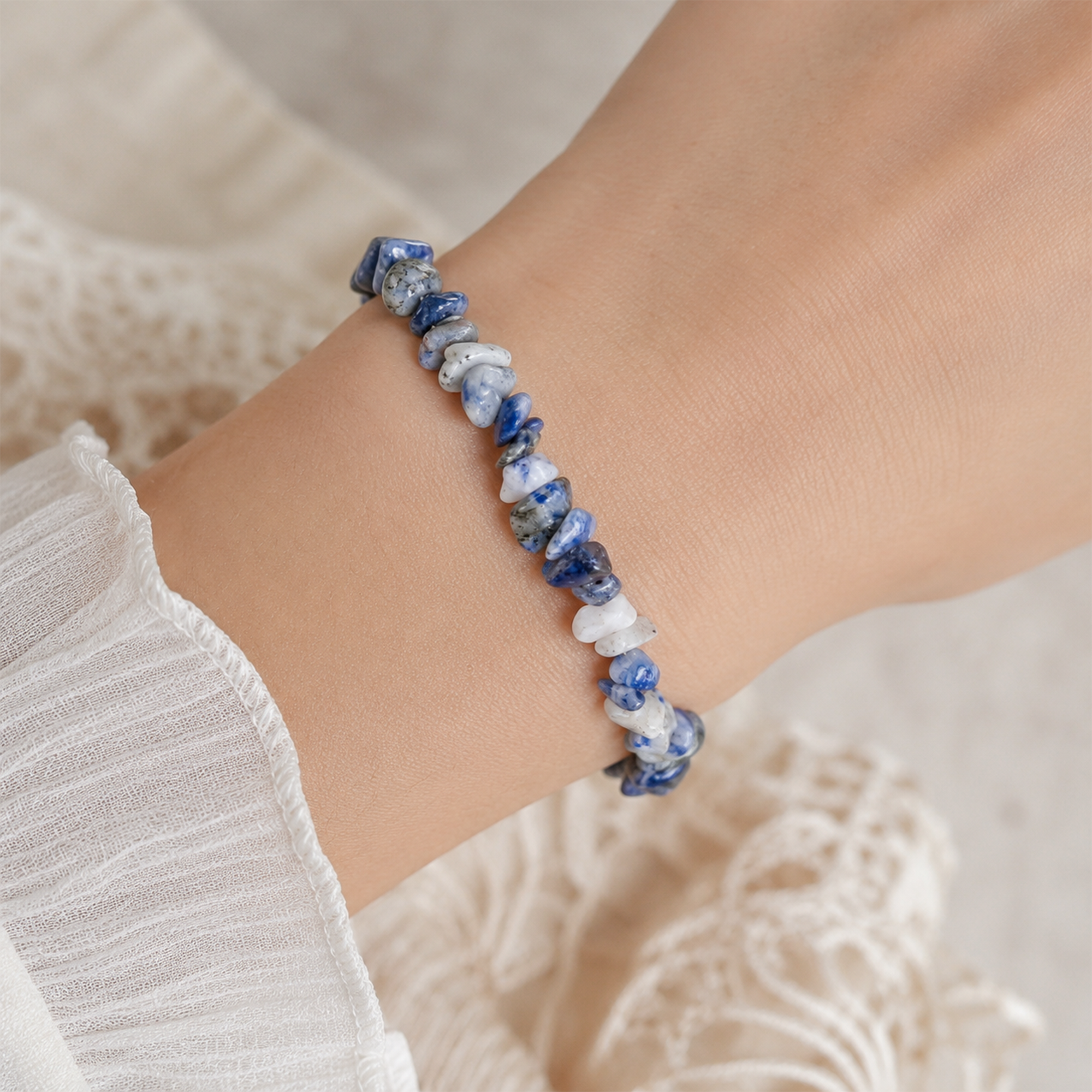 Blue Sodalite Chip Bracelet