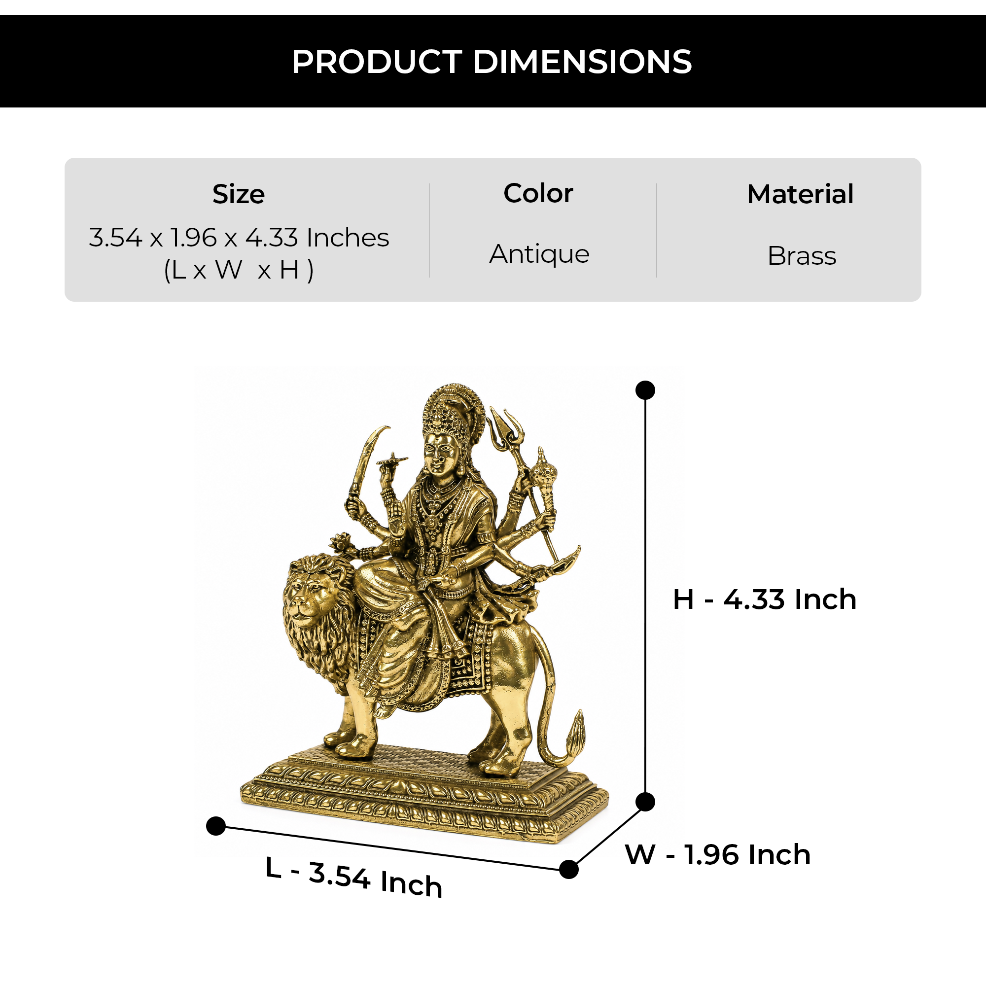 Durga Mata Brass Idol