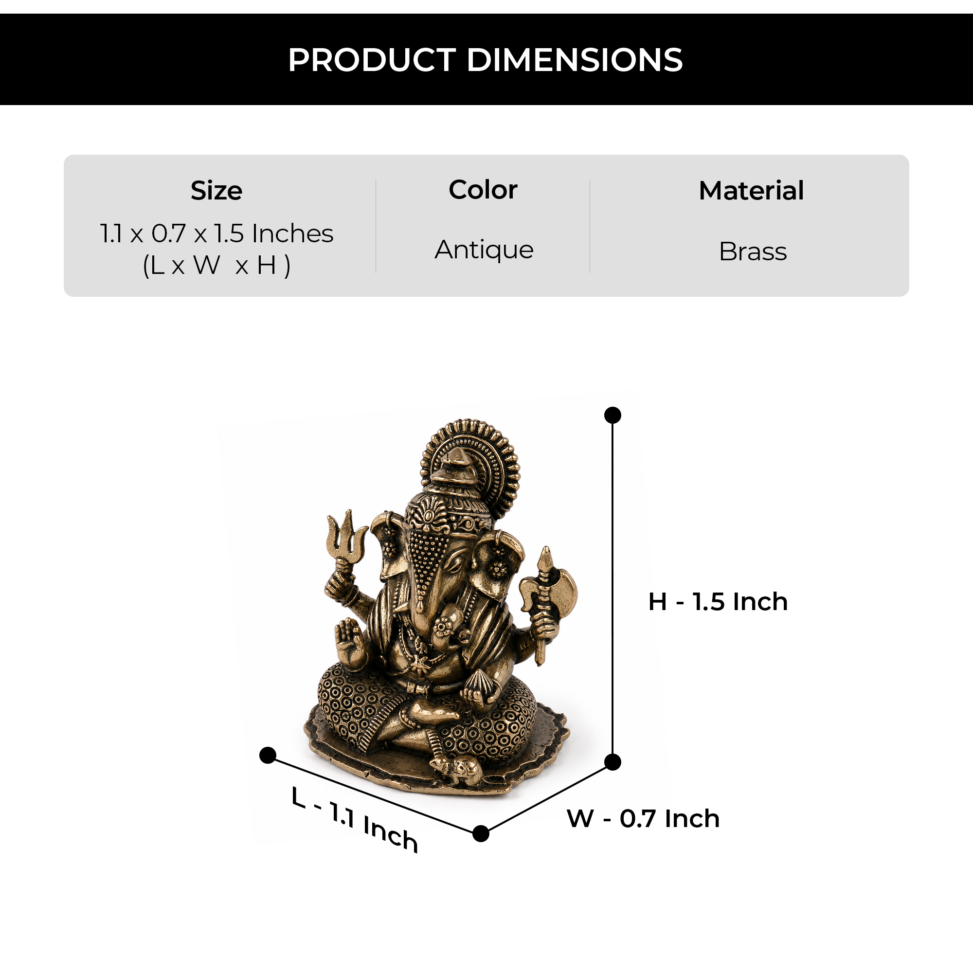 Brass Dagdusheth Ganesh Idol